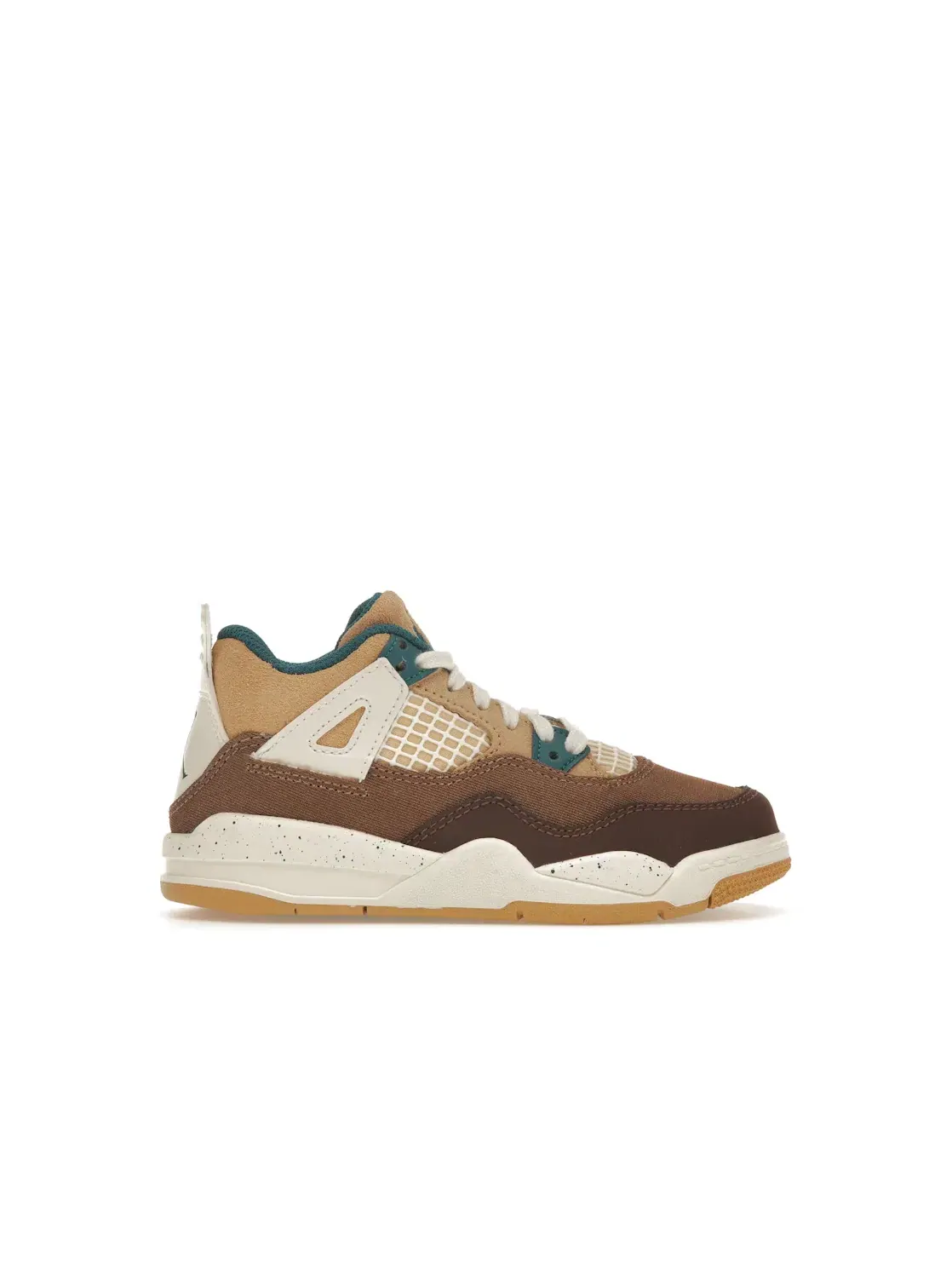 Детские кроссовки Lifestyle с контрастными акцентами Jordan 4 Retro — изображение 1 из 4, коричневый///зеленый