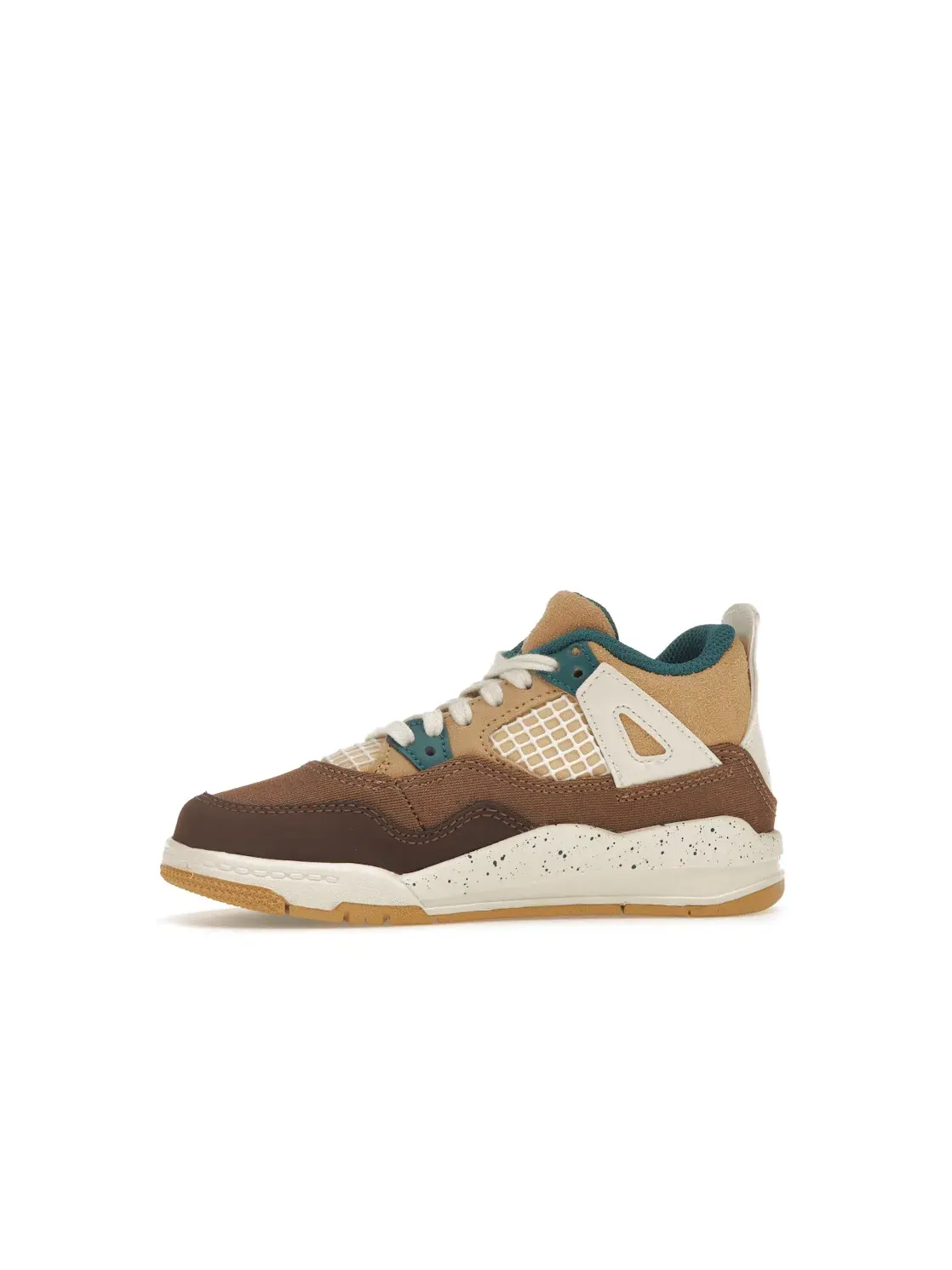 Детские кроссовки Lifestyle с контрастными акцентами Jordan 4 Retro — изображение 3 из 4, коричневый///зеленый