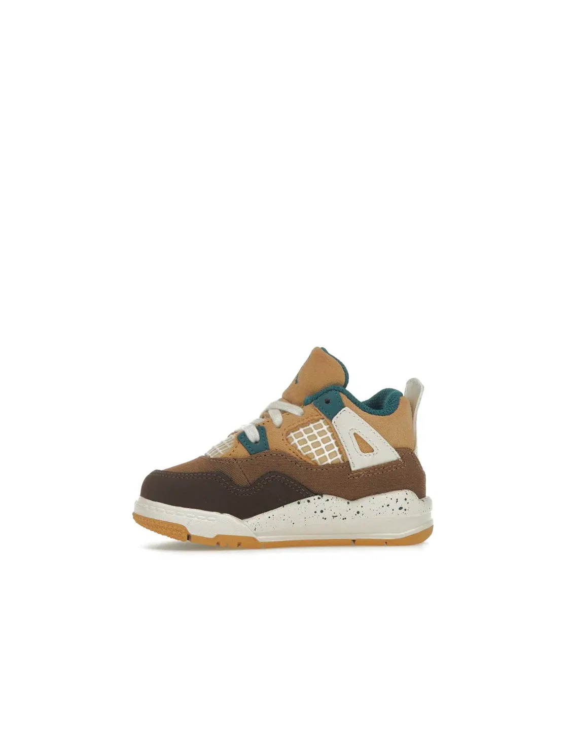 Детские кроссовки Lifestyle с принтом Jordan 4 Retro Jordan — изображение 3 из 4, коричневый///зеленый