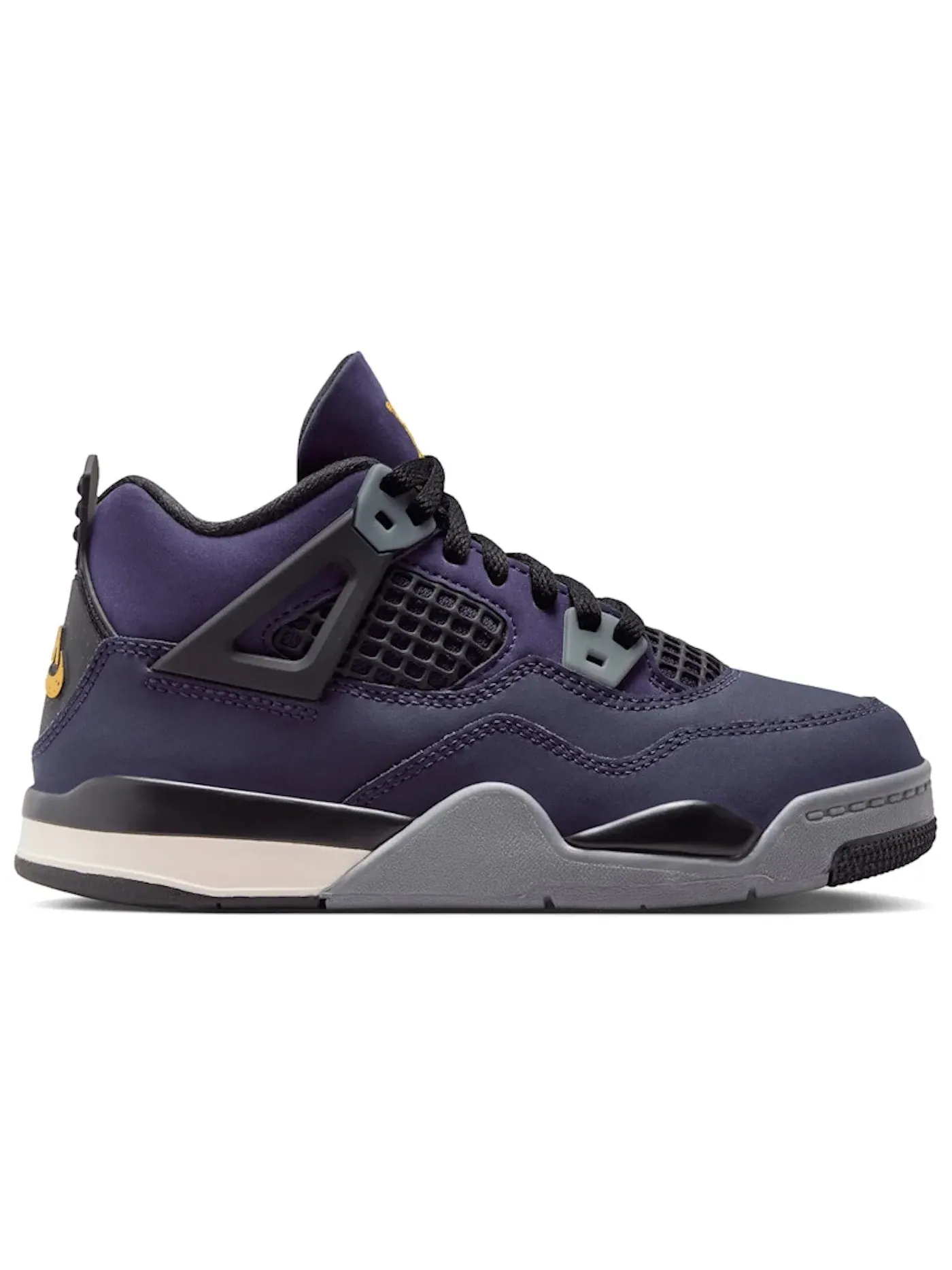 Детские кроссовки Lifestyle с принтом Jordan 4 Retro Lakers Jordan — изображение 1 из 1, фиолетовый мульти-мульти