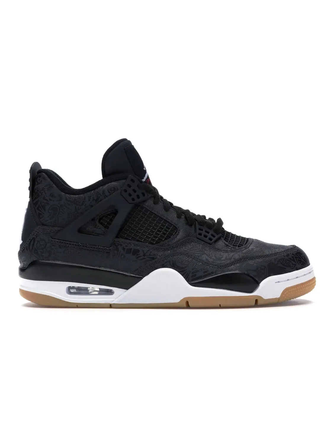 Мужские кроссовки с лазерной гравировкой Jordan 4 Retro Laser Black Gum Jordan — изображение 1 из 4
