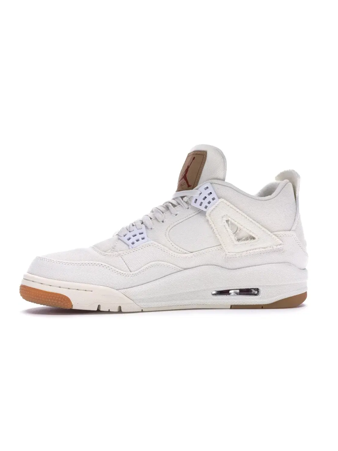 Мужские кроссовки с джинсовым верхом Jordan 4 Retro Levis White Jordan — изображение 3 из 4, белый/белый-белый