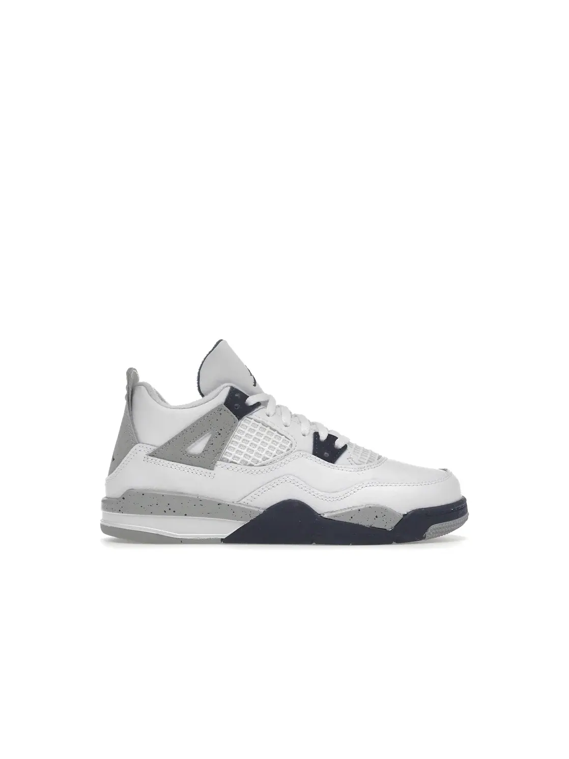 Детские кроссовки с верхом из белой кожи Midnight Navy Jordan 4 Retro Jordan — изображение 1 из 4