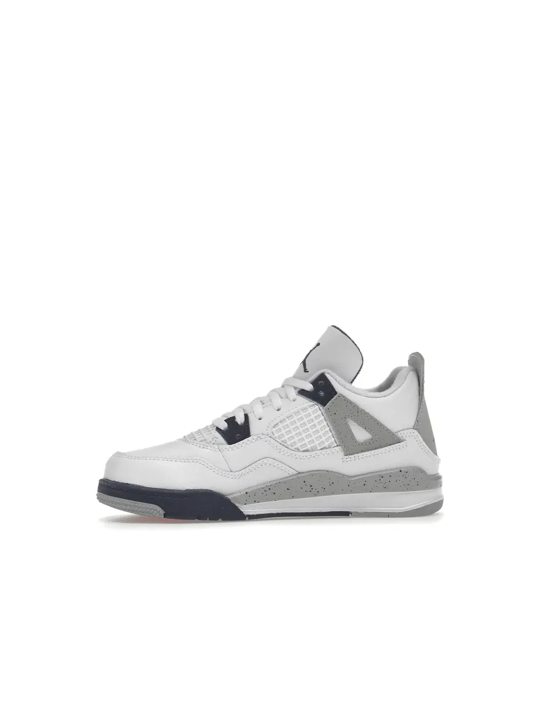 Детские кроссовки с верхом из белой кожи Midnight Navy Jordan 4 Retro Jordan — изображение 3 из 4
