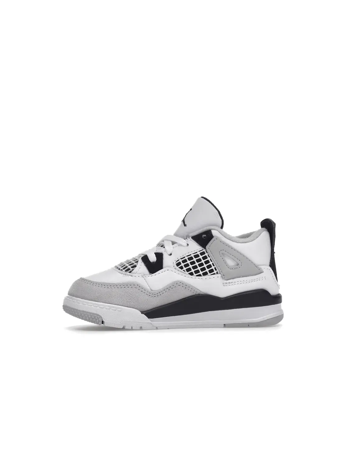 Детские кроссовки для мальчиков с принтом Jordan 4 Retro Military Black — изображение 3 из 4, белый/черный-серый