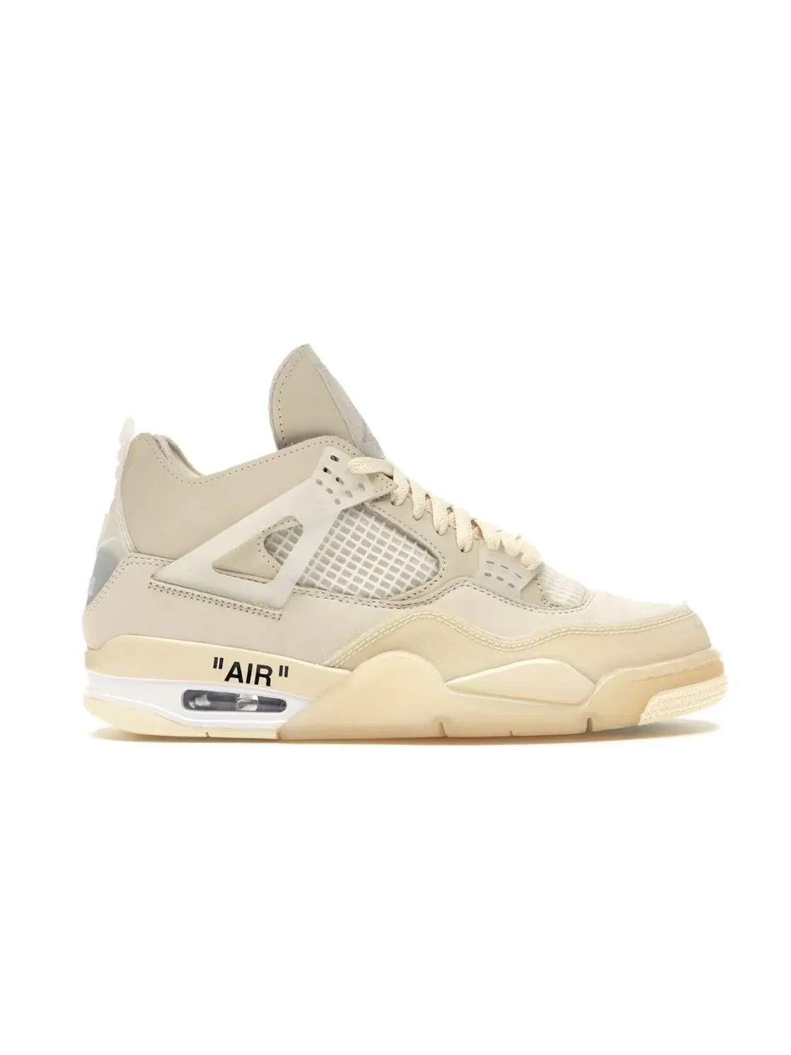 Женские кроссовки с принтом Jordan 4 Retro Off-White Sail — изображение 1 из 4, белый-черный