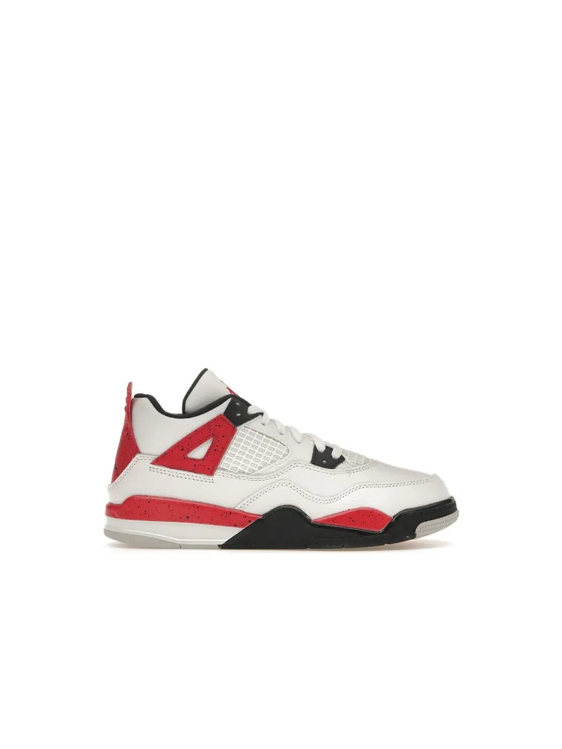 Детские кроссовки с верхом из кожи White/Fire Red/Black/Neutral Grey Jordan 4 Retro Jordan — изображение 1 из 4