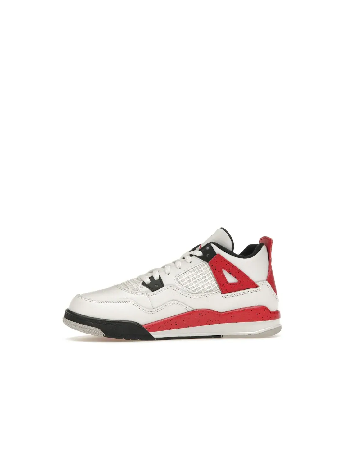 Детские кроссовки с верхом из кожи White/Fire Red/Black/Neutral Grey Jordan 4 Retro Jordan — изображение 3 из 4
