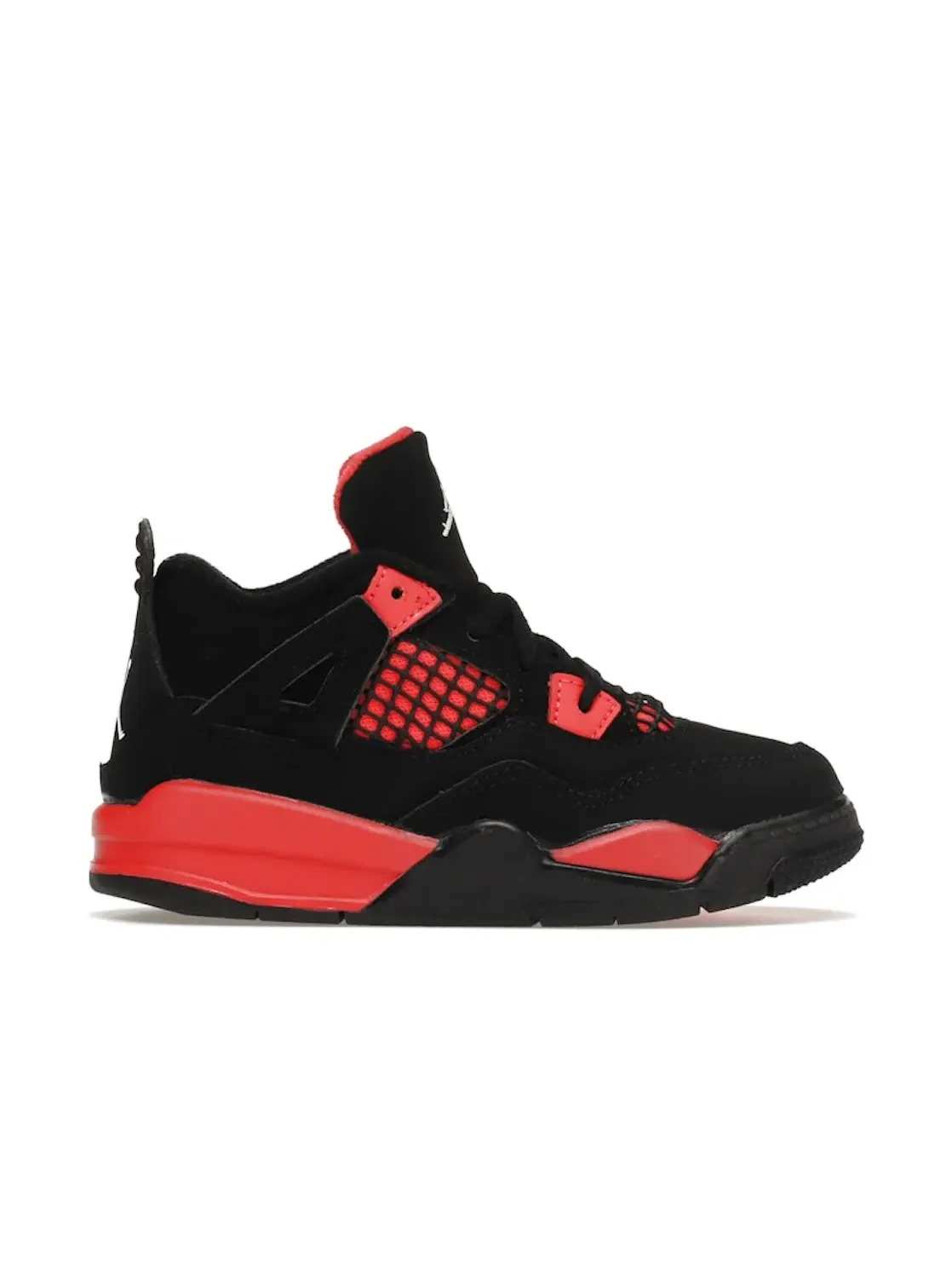 Детские кроссовки для мальчиков с верхом из нубука Jordan 4 Retro Red Thunder Jordan — изображение 1 из 4
