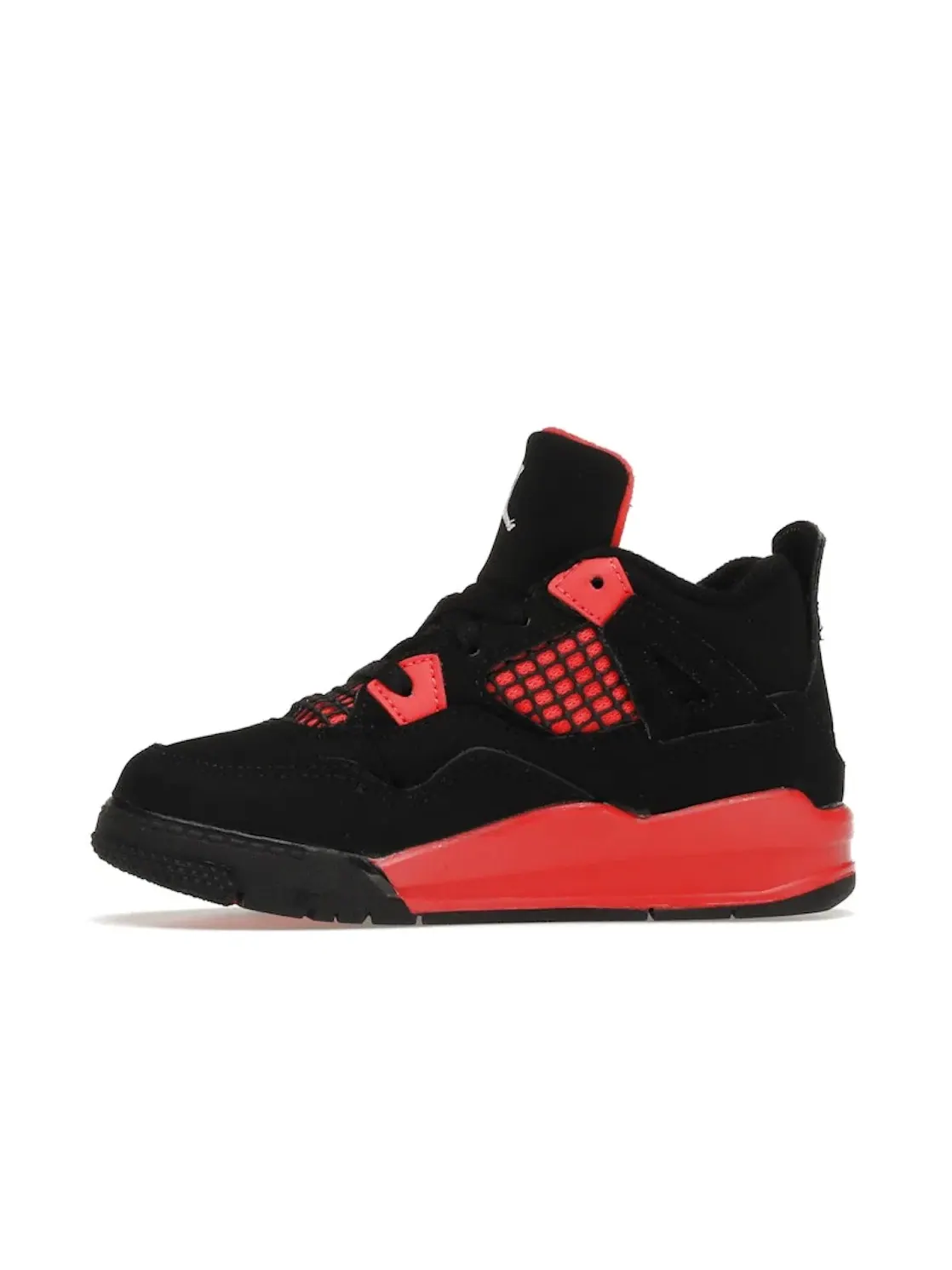 Детские кроссовки для мальчиков с верхом из нубука Jordan 4 Retro Red Thunder Jordan — изображение 3 из 4