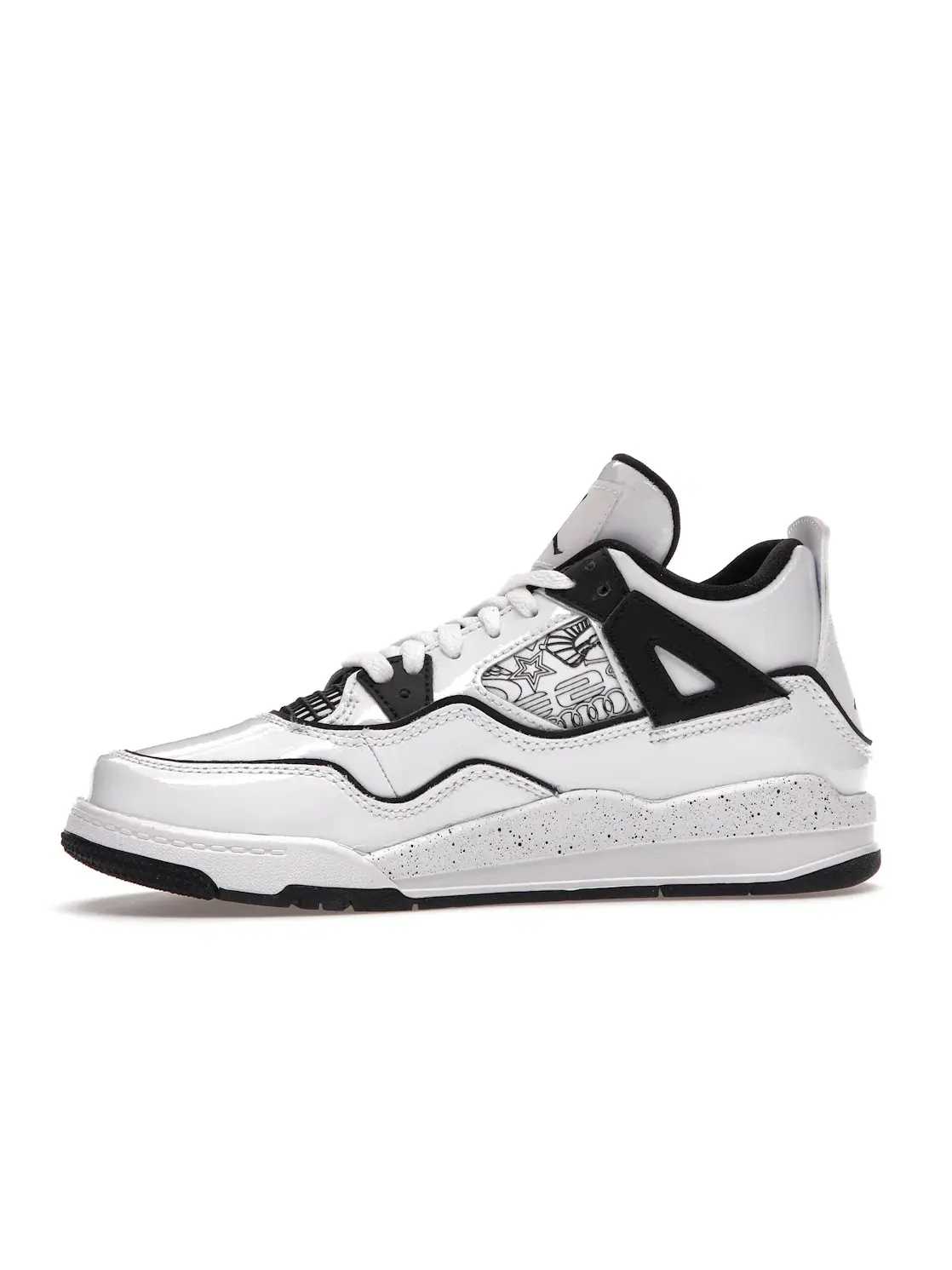 Детские кроссовки Lifestyle Jordan 4 Retro Jordan — изображение 3 из 4, белый/черный