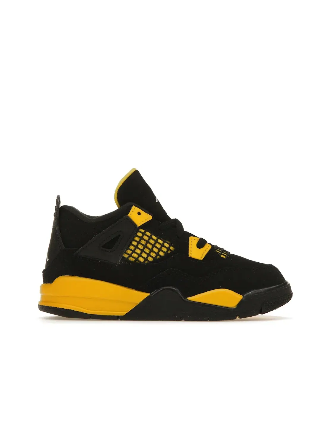 Детские кроссовки Lifestyle с ярким контрастным дизайном Jordan 4 Retro — изображение 1 из 4, черный/желтый