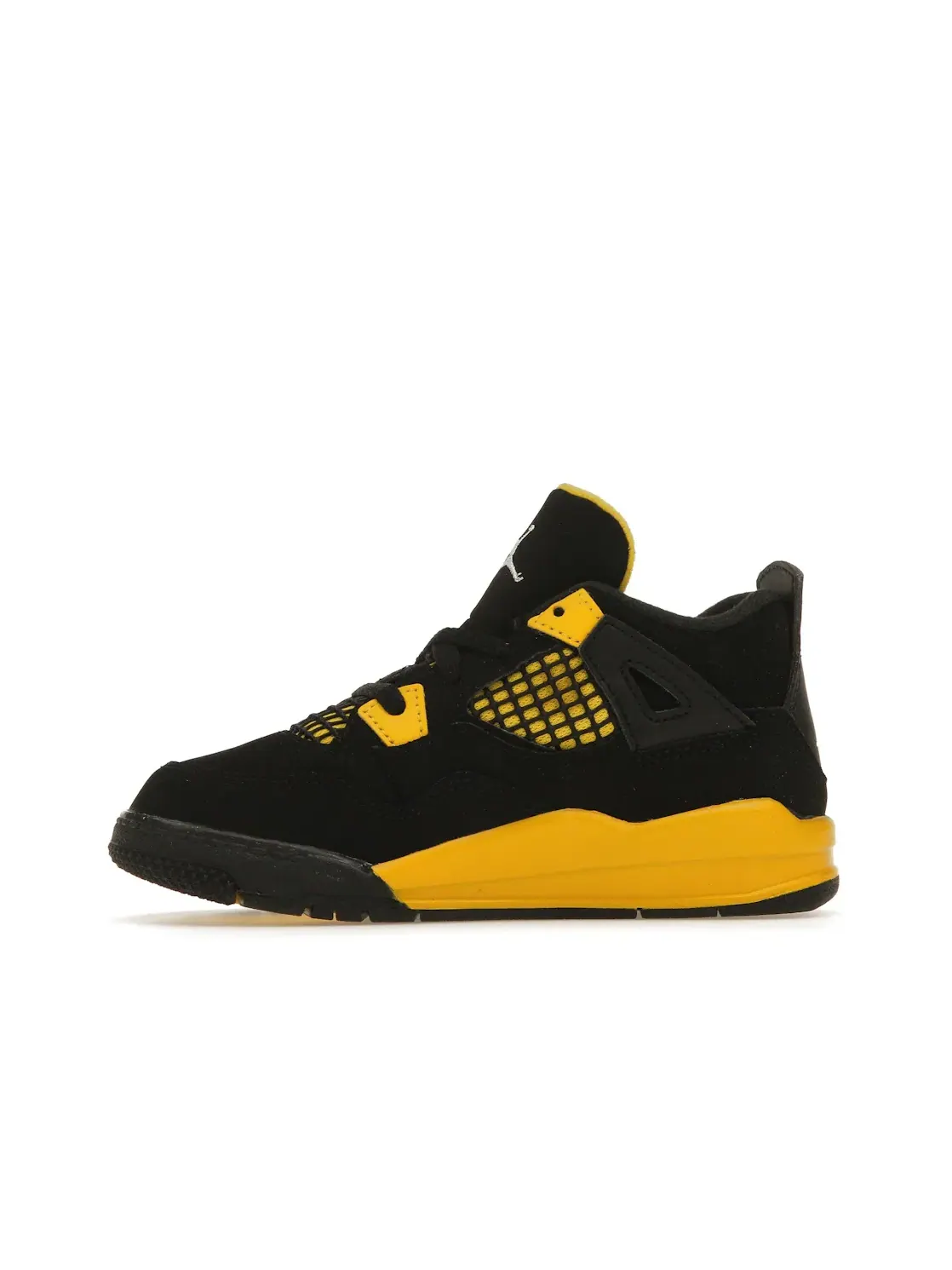 Детские кроссовки Lifestyle с ярким контрастным дизайном Jordan 4 Retro — изображение 3 из 4, черный/желтый