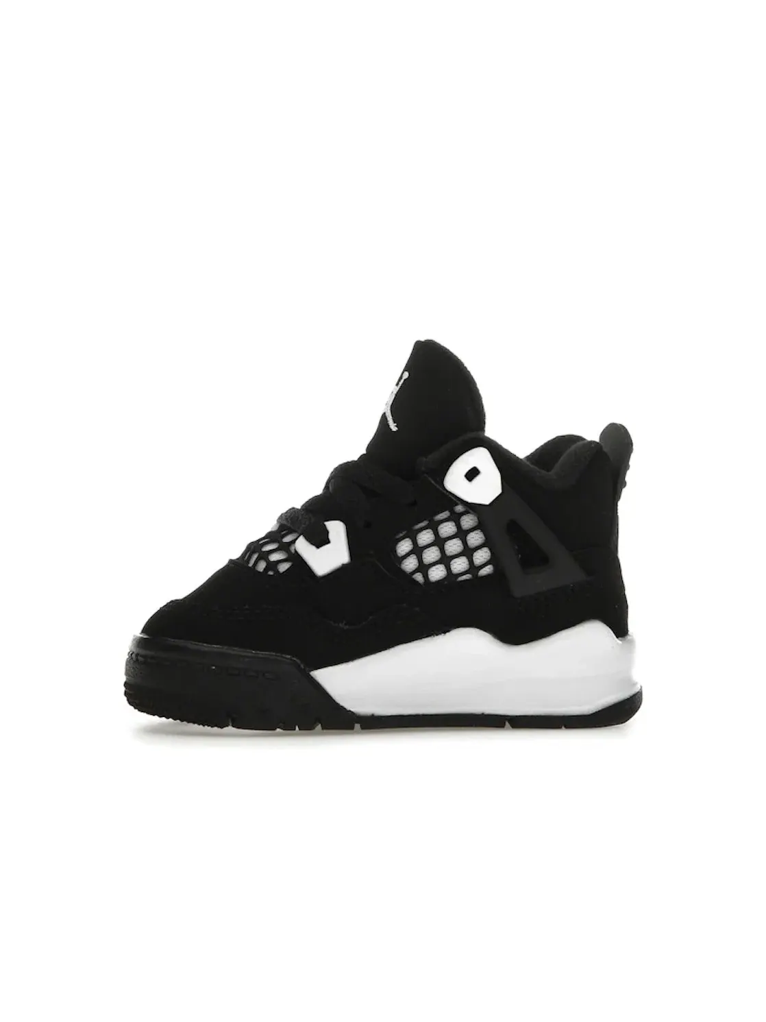 Детские кроссовки с верхом из нубука Jordan 4 Retro — изображение 3 из 4, черный/белый/черный