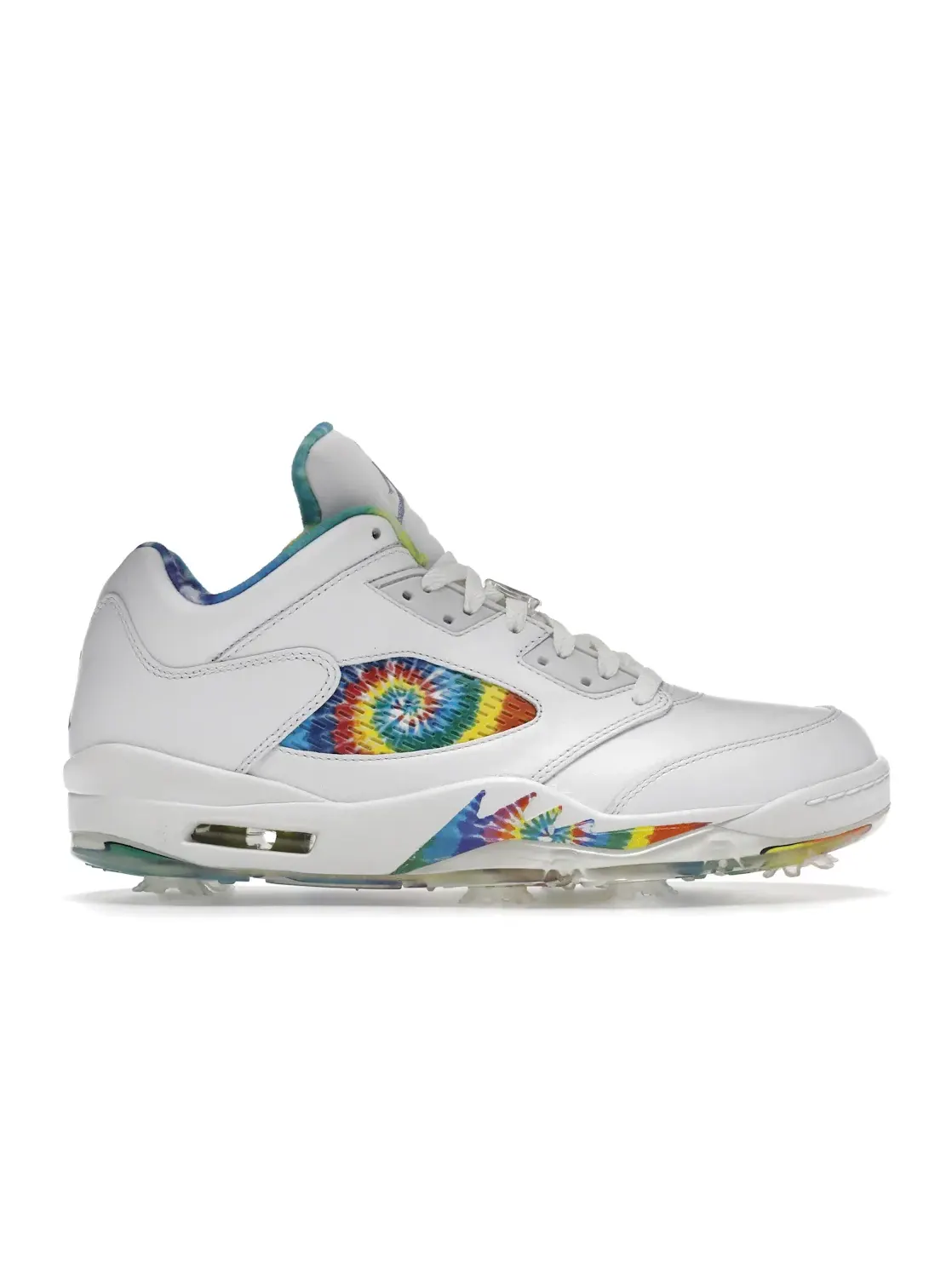 Мужские кроссовки для гольфа с принтом тай-дай Jordan 5 Retro Low Golf Jordan — изображение 1 из 4, белый/глубокий-индиго