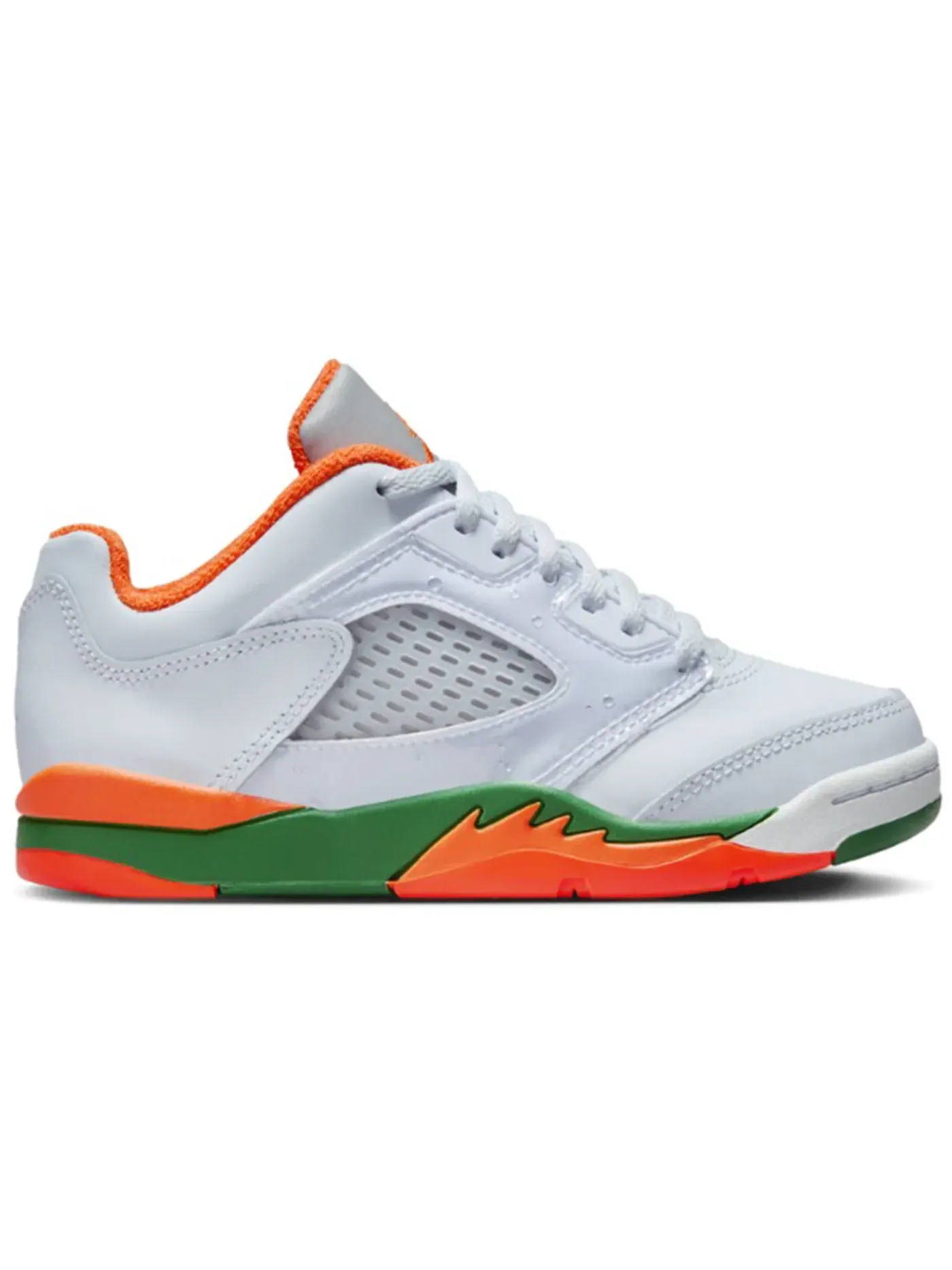 Детские кроссовки для мальчиков с низким профилем Jordan 5 Retro Low Jordan — изображение 1 из 1, серый/оранжевый-зеленый