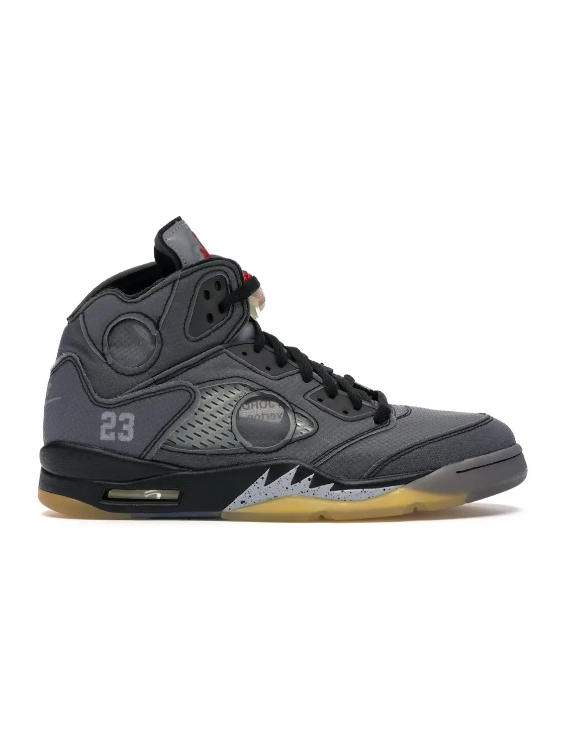 Мужские кроссовки Off-White Muslin Jordan 5 Retro — изображение 1 из 4, черный/-красный
