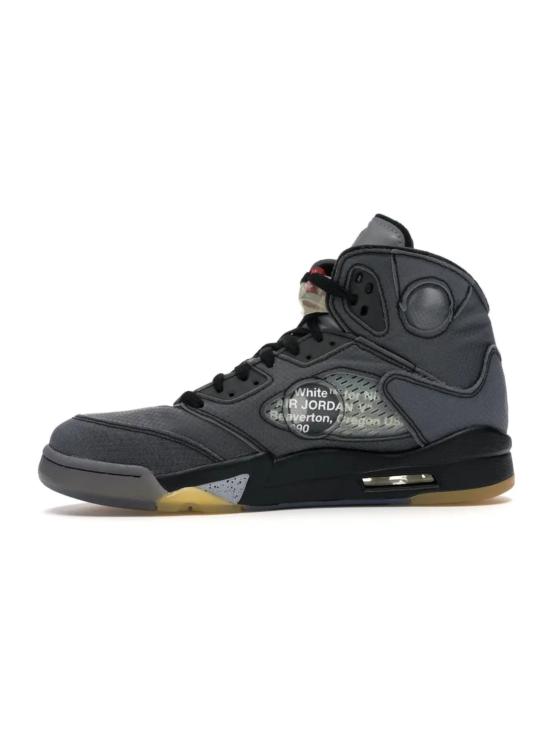 Мужские кроссовки Off-White Muslin Jordan 5 Retro — изображение 3 из 4, черный/-красный