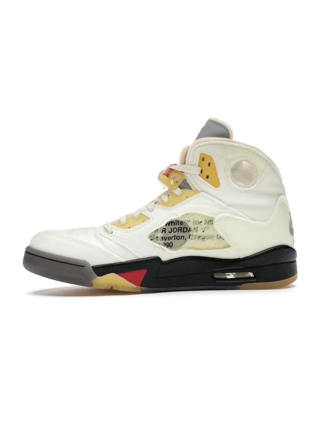 Мужские кроссовки с принтом Jordan 5 Retro Off-White — изображение 3 из 4, красный--черный
