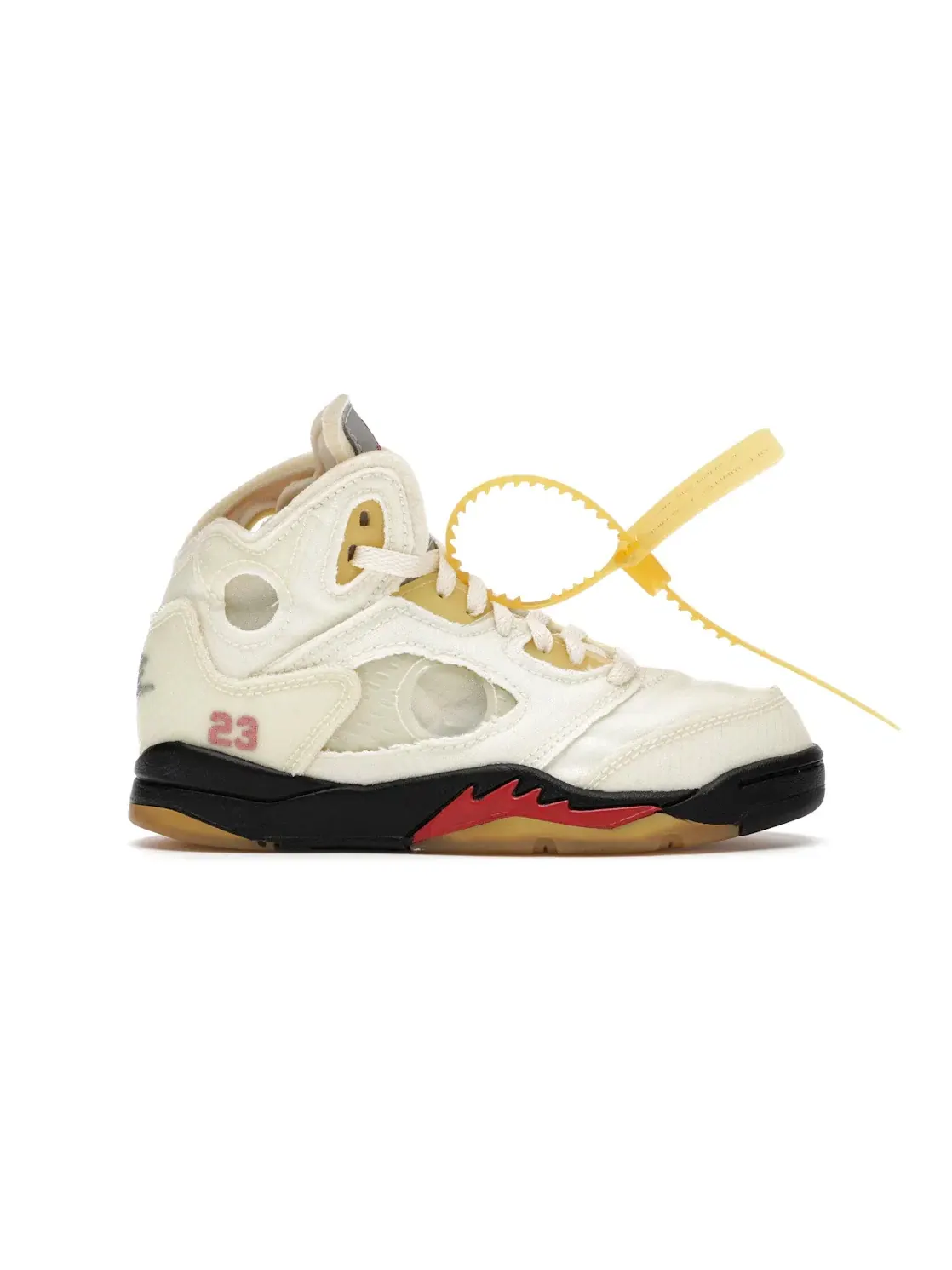 Детские кроссовки Lifestyle с принтом Jordan 5 Retro Off-White Sail — изображение 1 из 4, красный--черный