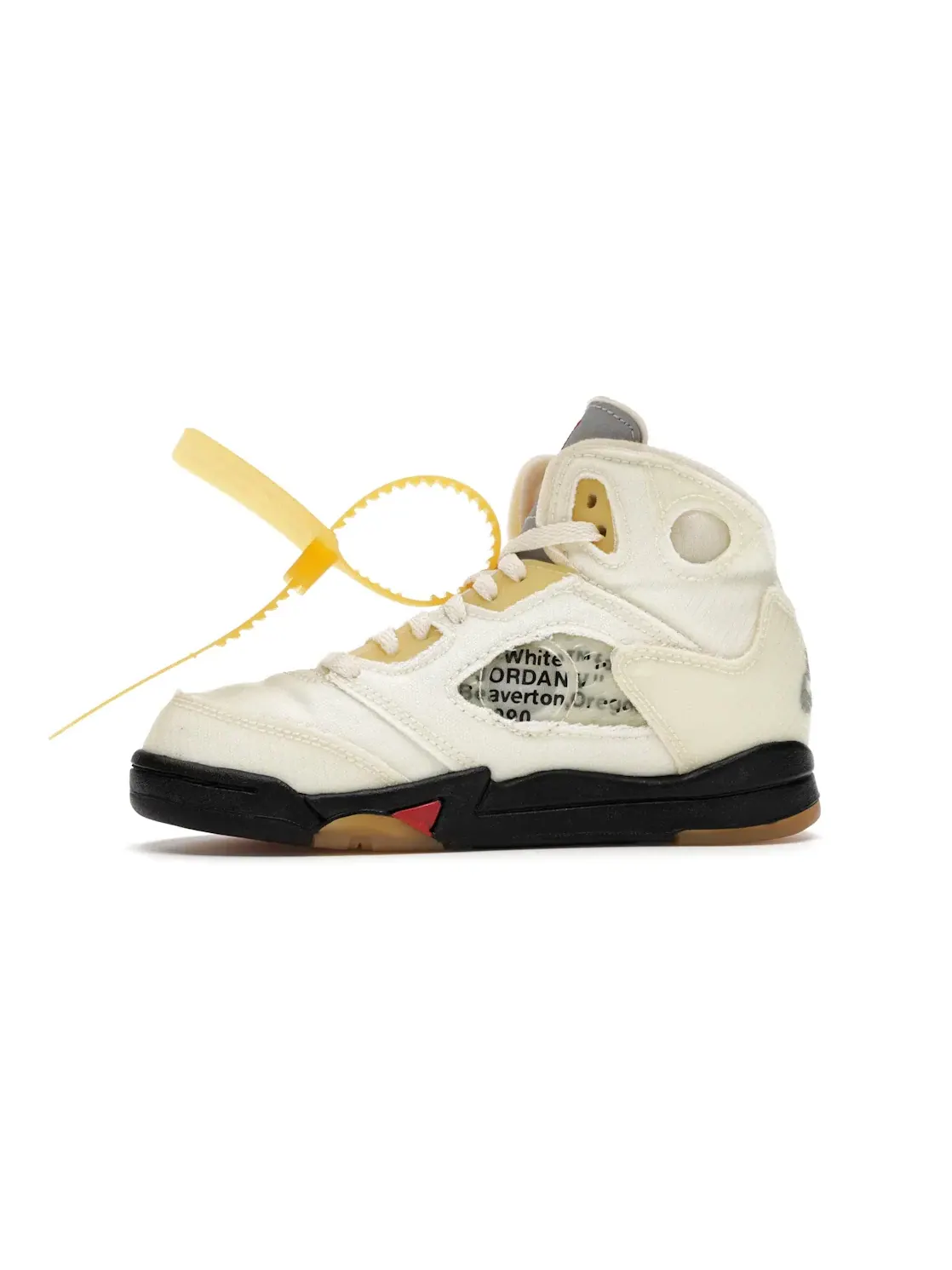 Детские кроссовки Lifestyle с принтом Jordan 5 Retro Off-White Sail — изображение 3 из 4, красный--черный