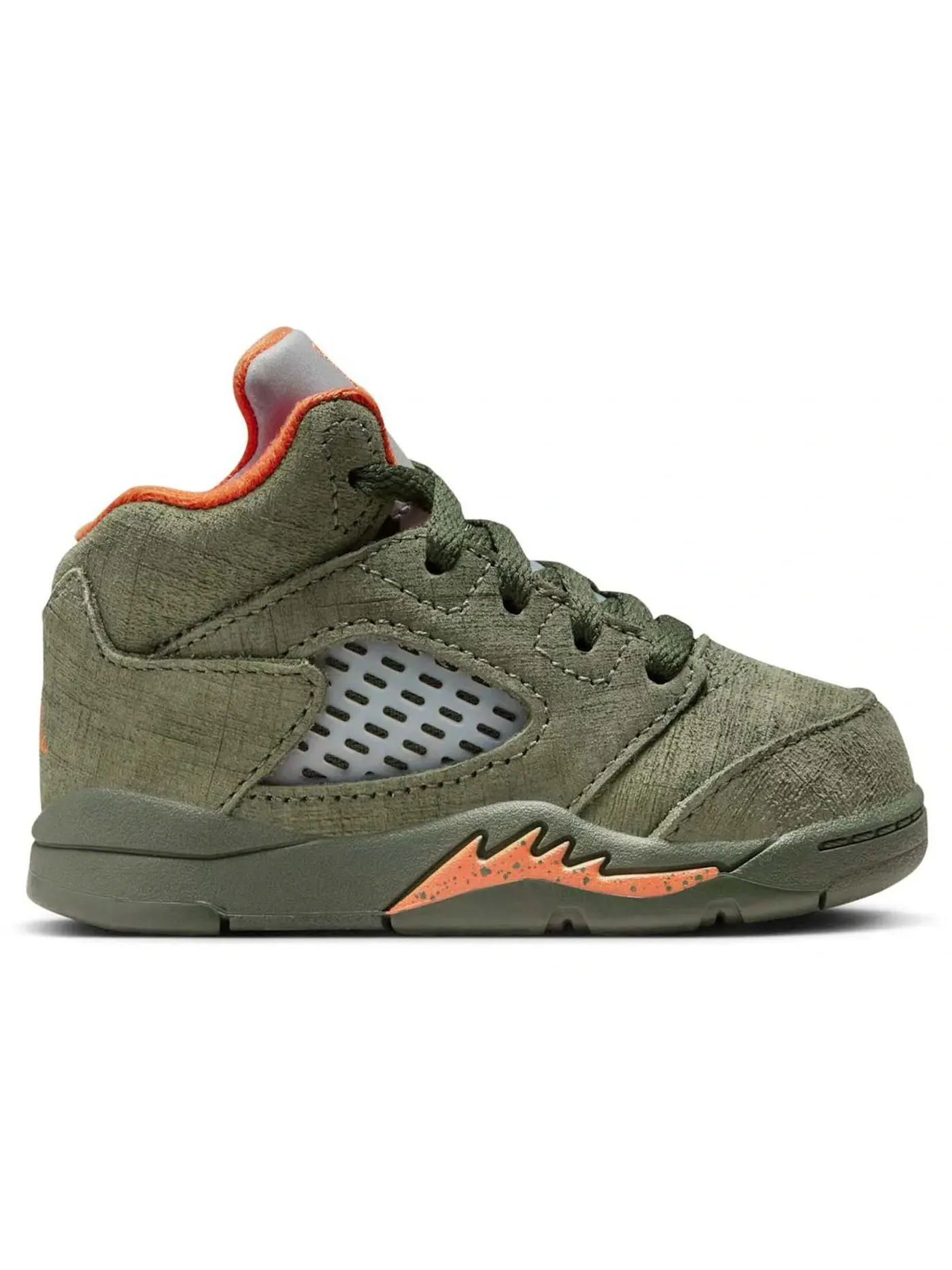 Детские кроссовки с шнуровкой Jordan 5 Retro Olive (2024) (TD) Jordan — изображение 1 из 1, оливковый/оранжевый