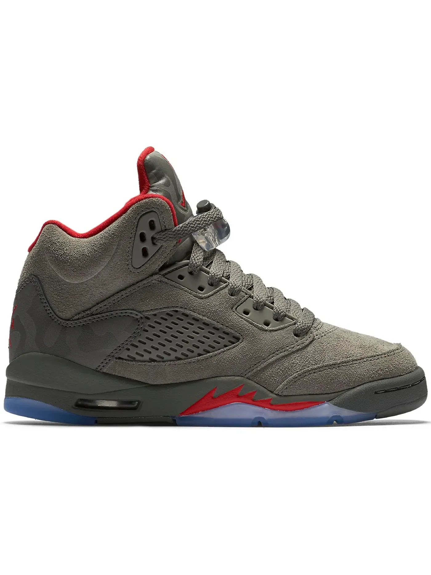 Детские кроссовки Lifestyle с принтом камуфляж Jordan 5 Retro P51 Camo — изображение 1 из 1, темный/красный