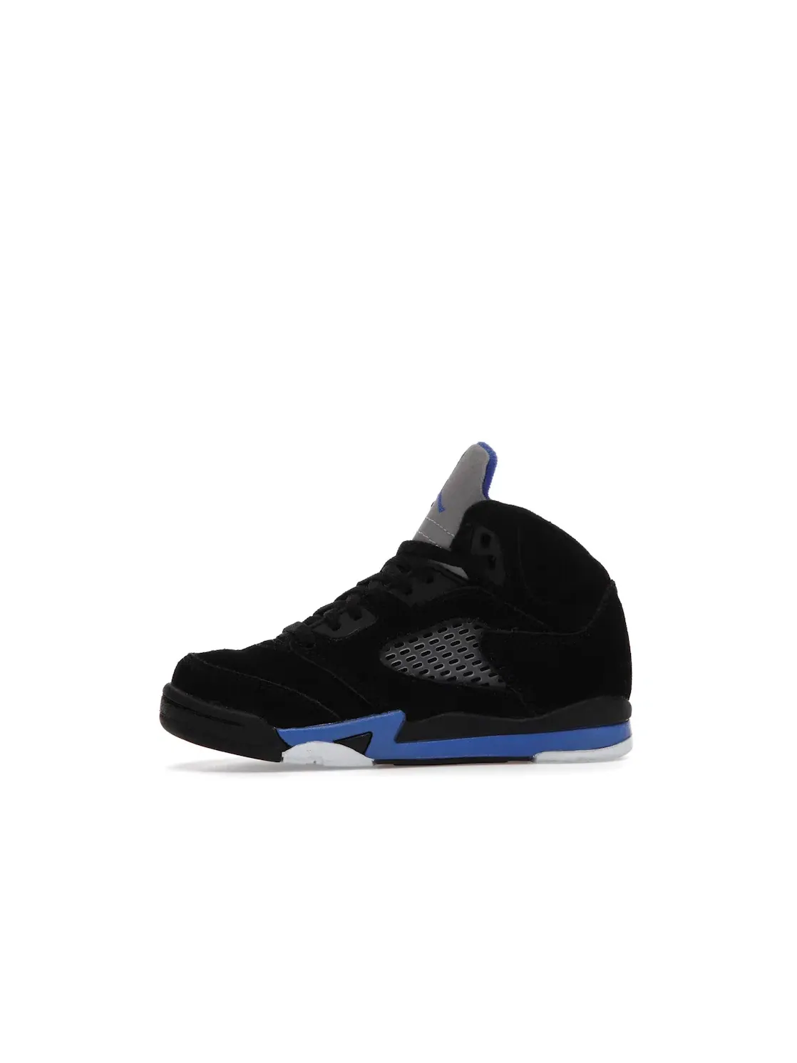 Детские кроссовки с сетчатыми вставками Jordan 5 Retro — изображение 3 из 4, черный/синий-серебристый