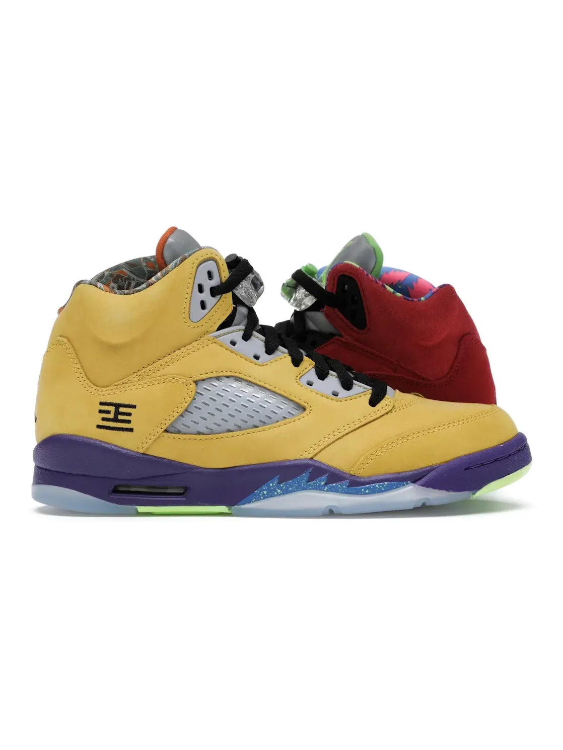Детские кроссовки Lifestyle с принтом Jordan 5 Retro Jordan Varsity Maize/Court Purple-Ghost Green-Solar Orange