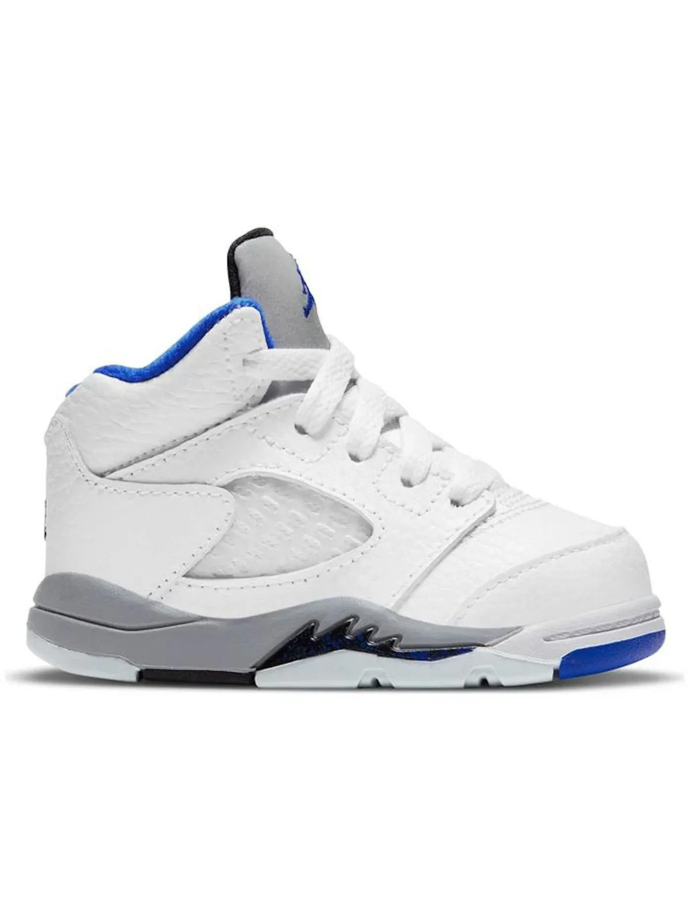 Детские кроссовки с вентиляцией Jordan 5 Retro White Stealth 2021 TD Jordan — изображение 1 из 1, белый/черный
