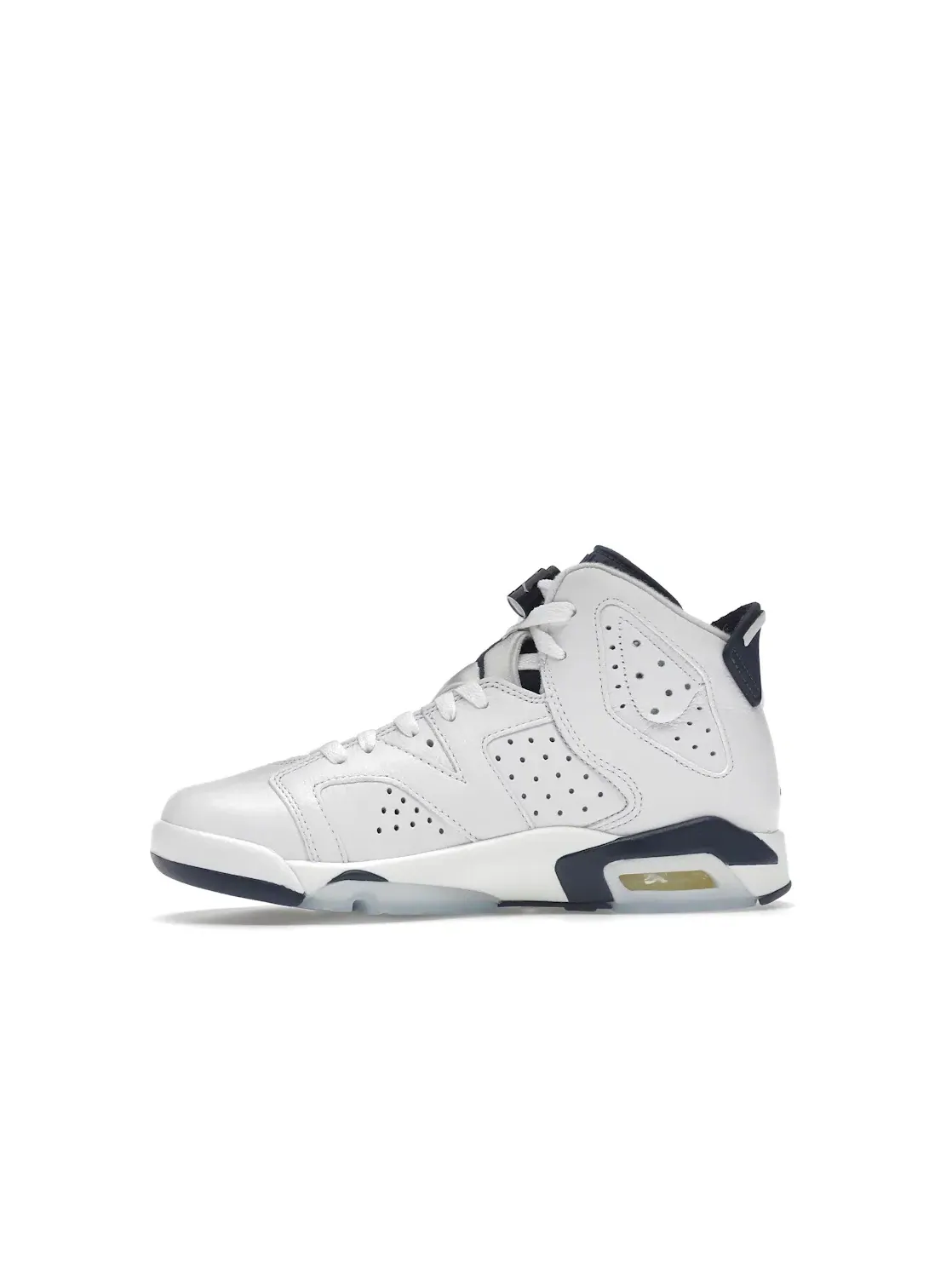 Детские кроссовки высокие с перфорацией Jordan 6 Retro — изображение 3 из 4, белый/темно-синий