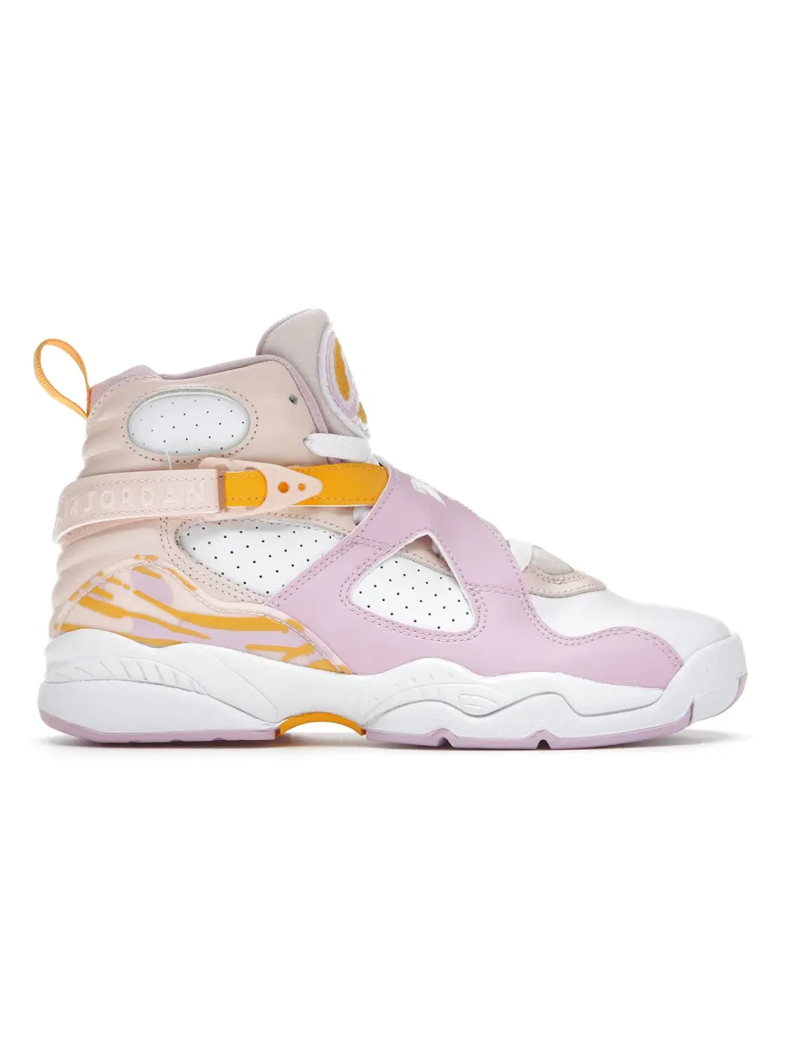 Детские кроссовки Lifestyle с перфорированной кожей Jordan 8 Retro Arctic Punch — изображение 1 из 4, белый/розовый-желтый