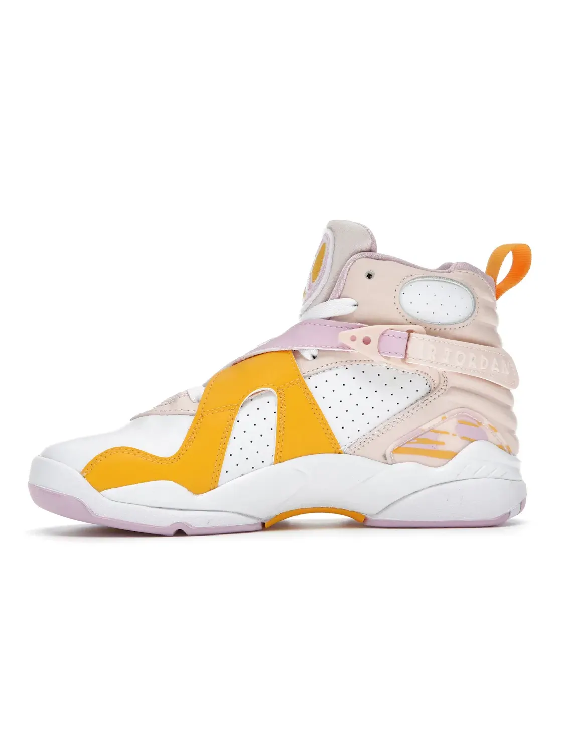 Детские кроссовки Lifestyle с перфорированной кожей Jordan 8 Retro Arctic Punch — изображение 3 из 4, белый/розовый-желтый