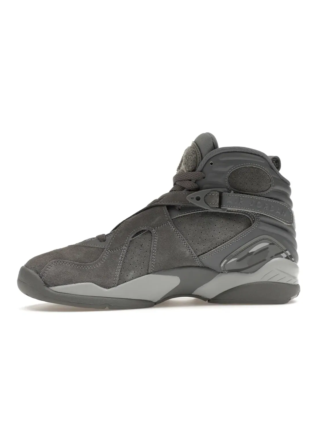 Мужские кроссовки замшевые Jordan 8 Retro — изображение 3 из 4, серый/серый-серый