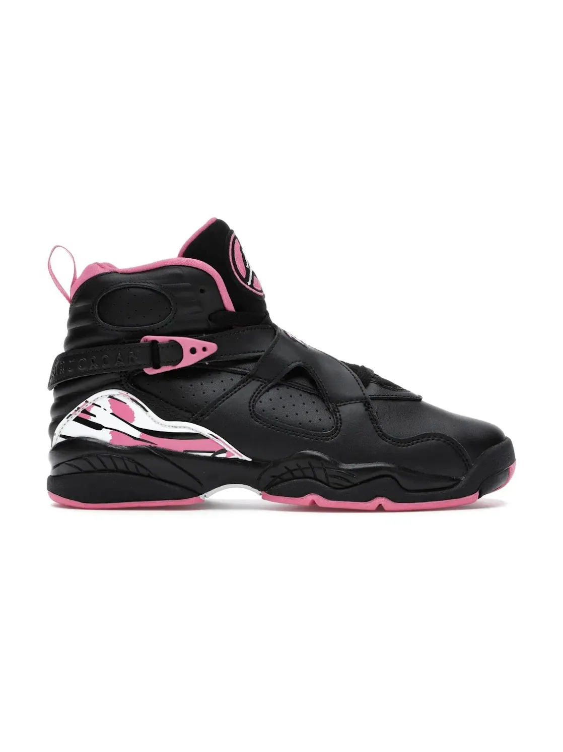 Детские кроссовки Lifestyle с принтом Jordan 8 Retro Pinksicle Jordan — изображение 1 из 4, черный/белый