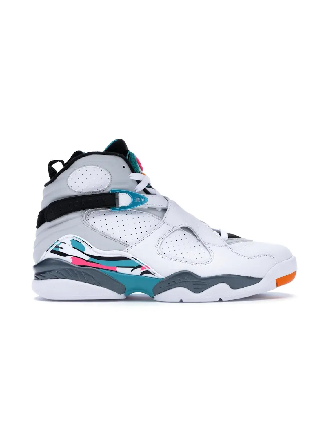 Мужские кроссовки с белым кожаным верхом Jordan 8 Retro Jordan — изображение 1 из 4