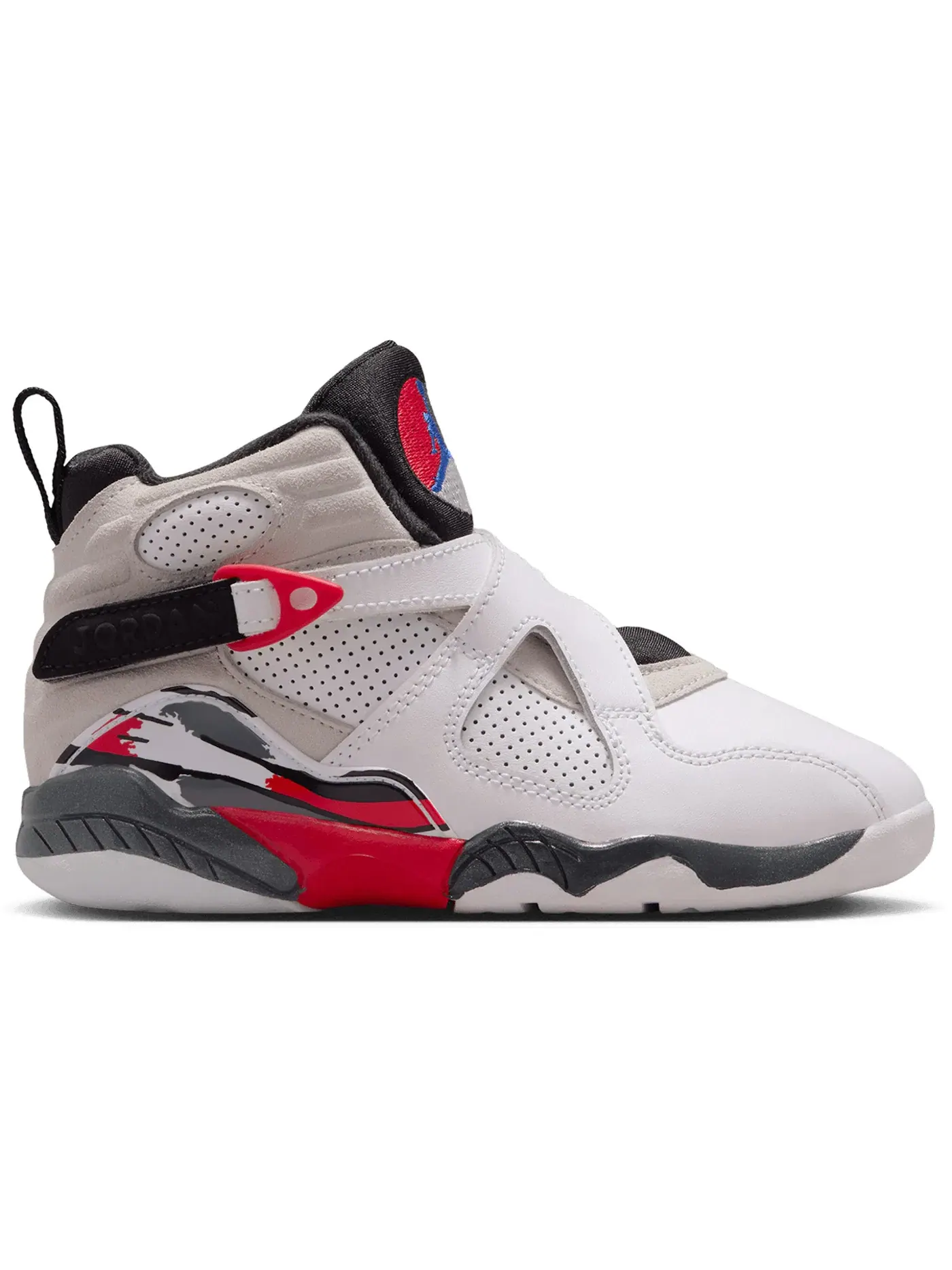 Детские кроссовки Lifestyle с ремешками Jordan 8 Retro — изображение 1 из 1, белый/черный/красный
