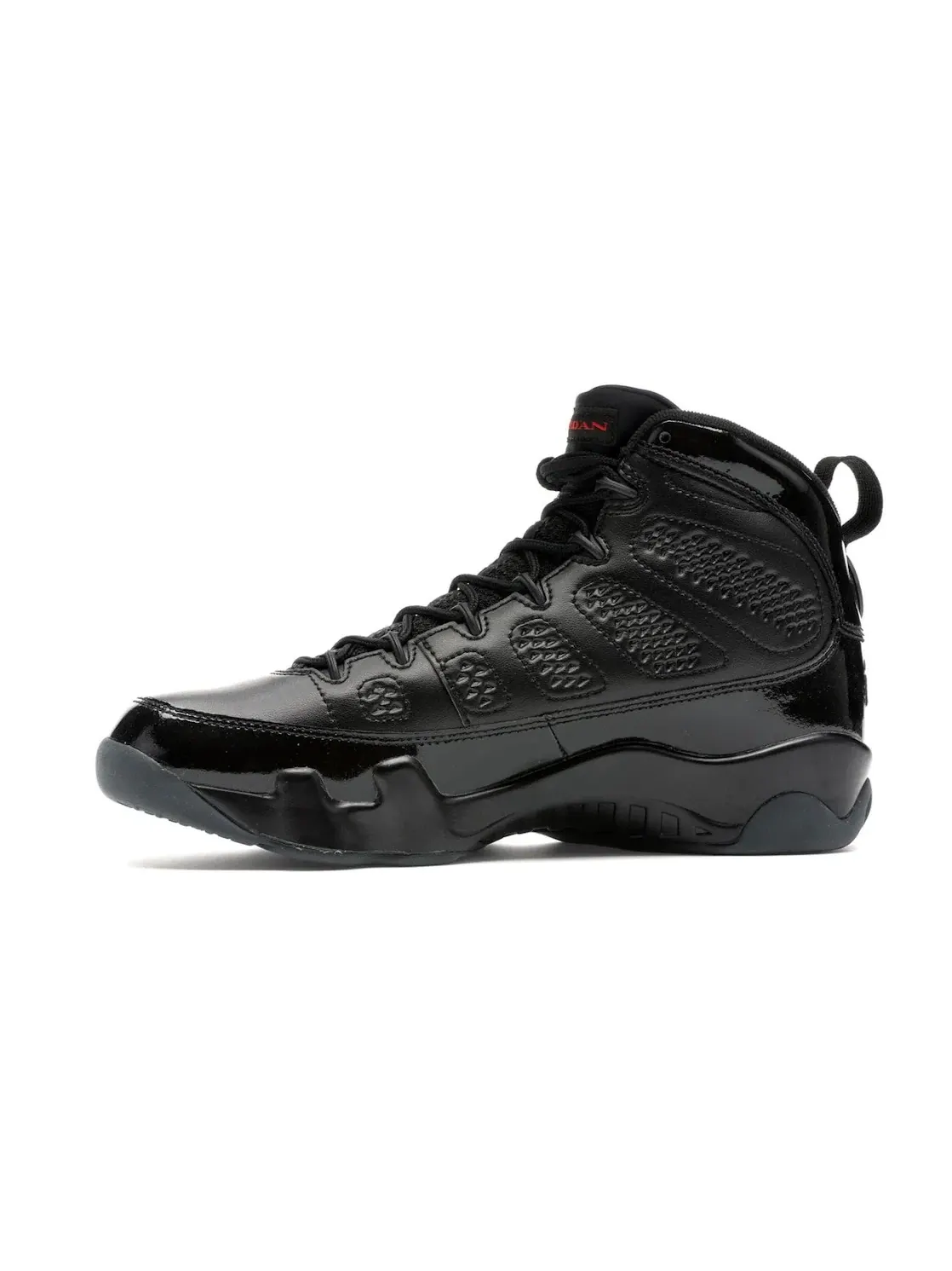 Мужские кроссовки Lifestyle с патентной кожей Jordan 9 Retro Jordan — изображение 3 из 4, черный/красный