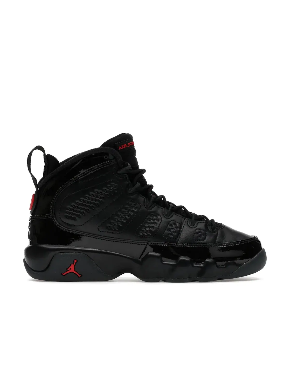 Детские кроссовки Lifestyle с патентной кожей Jordan 9 Retro — изображение 1 из 4, черный/красный