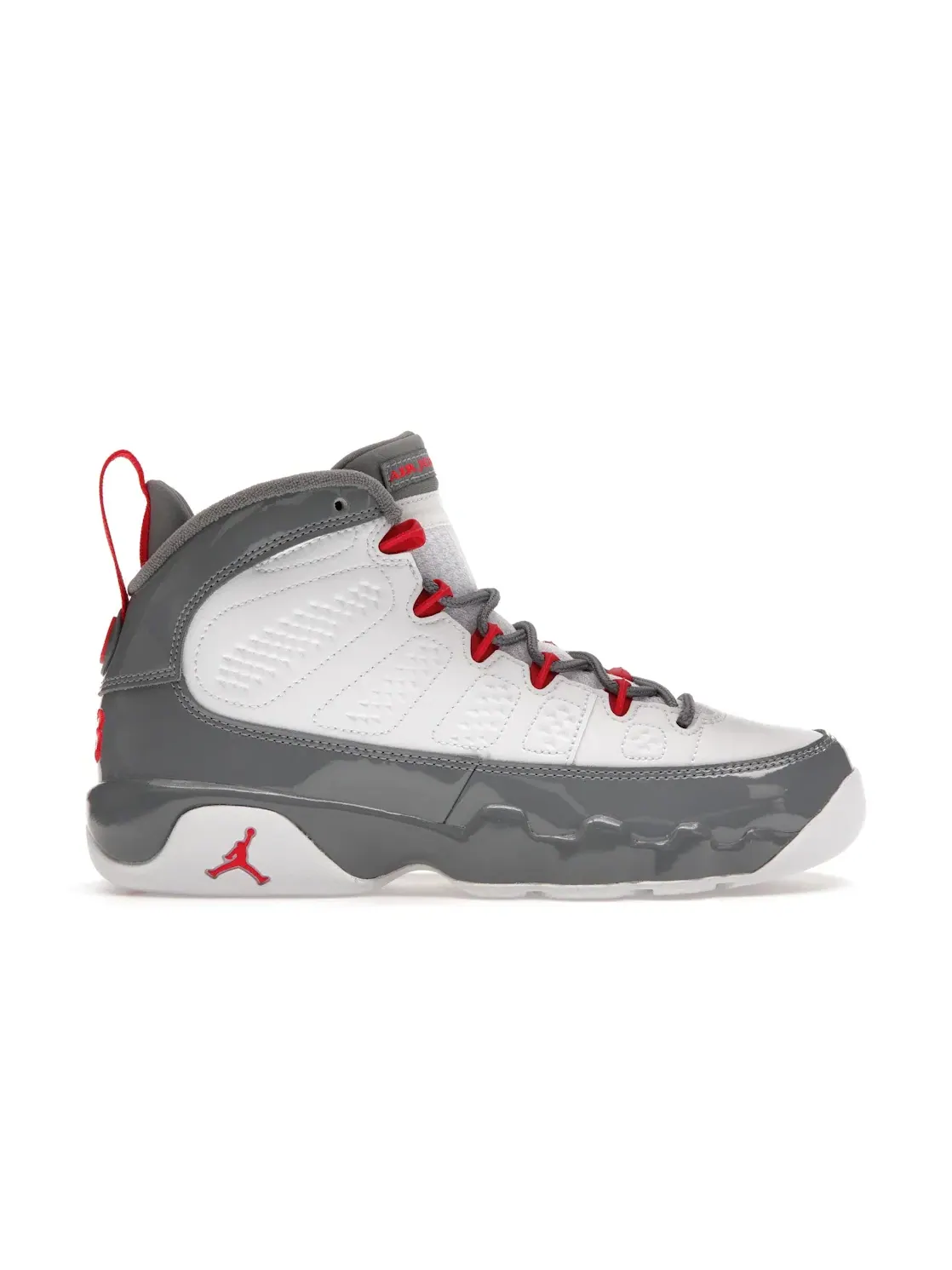 Детские кроссовки Lifestyle с кожаным верхом Jordan 9 Retro — изображение 1 из 4, белый/красный/серый
