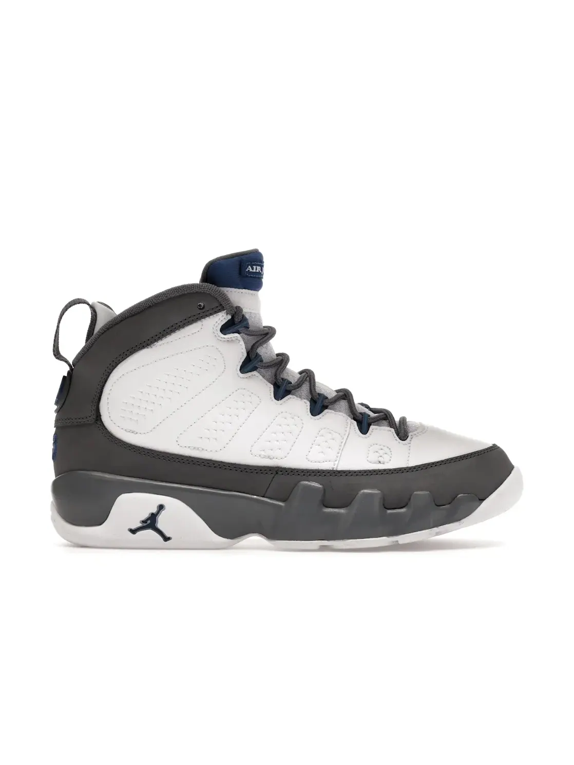 Детские кроссовки Lifestyle с белой кожаной верхней частью Jordan 9 Retro — изображение 1 из 2, белый синий серый