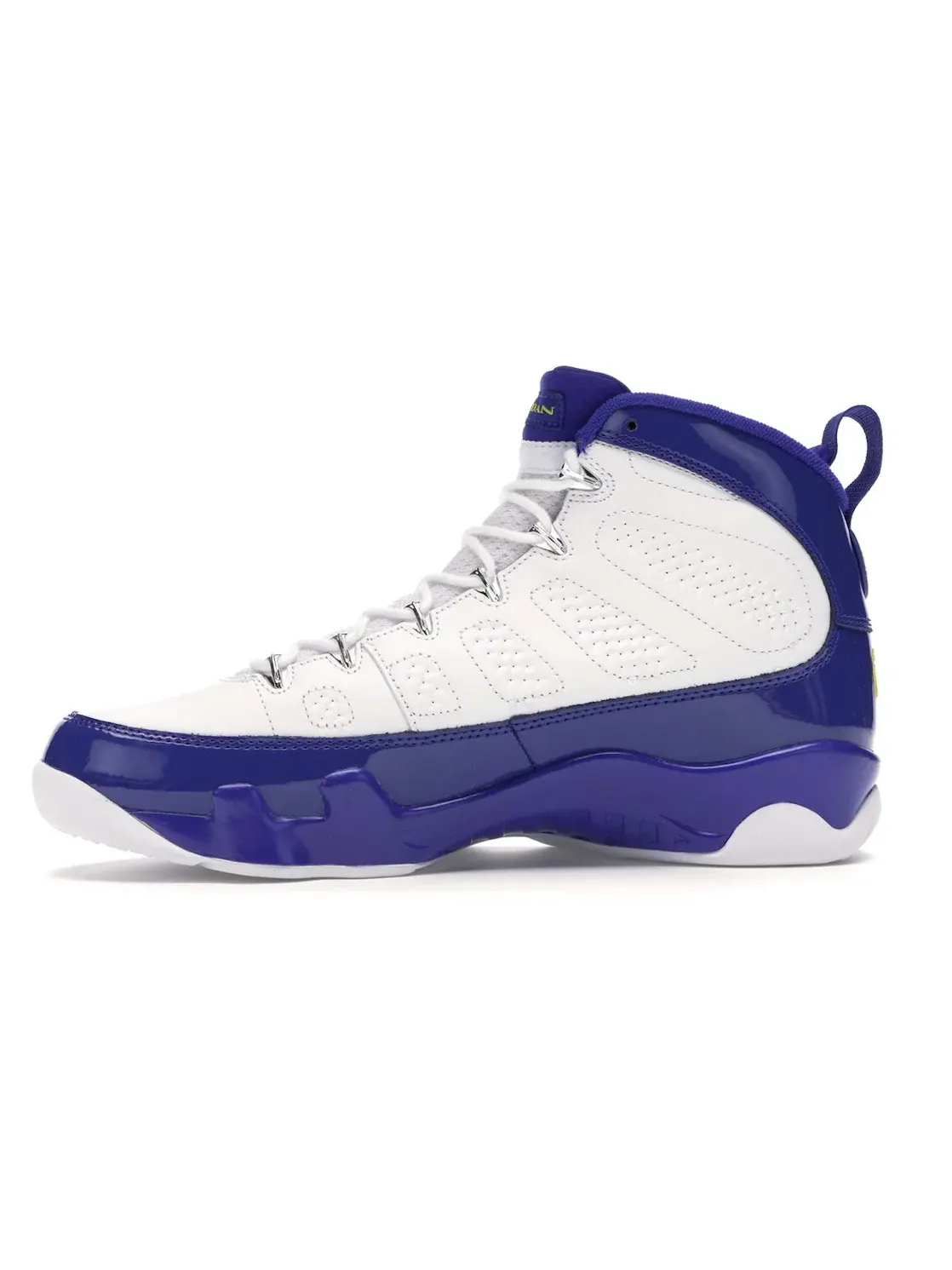 Мужские кроссовки с патентной кожей Jordan 9 Retro — изображение 3 из 4, белый/-желтый