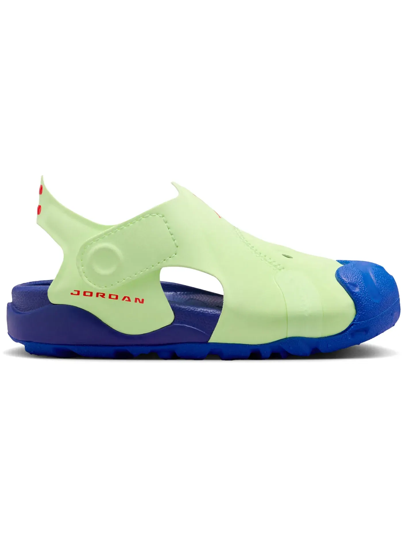 Детские сандалии-слайды с ремешком Jordan OTDR Sandals Jordan, Barely Volt/Game Royal/Infrared 23