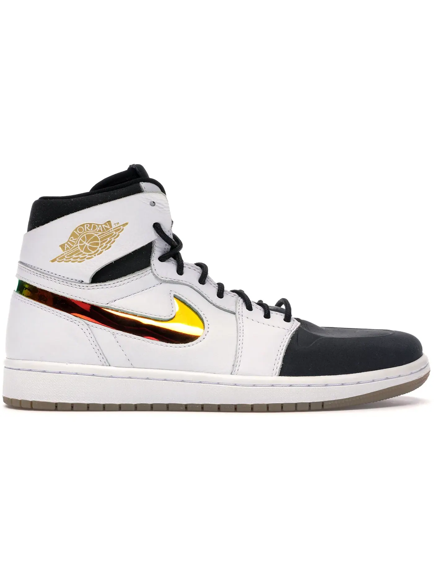 Мужские кроссовки с иридиевыми элементами Jordan 1 Retro — изображение 1 из 1, белый/синий/желтый