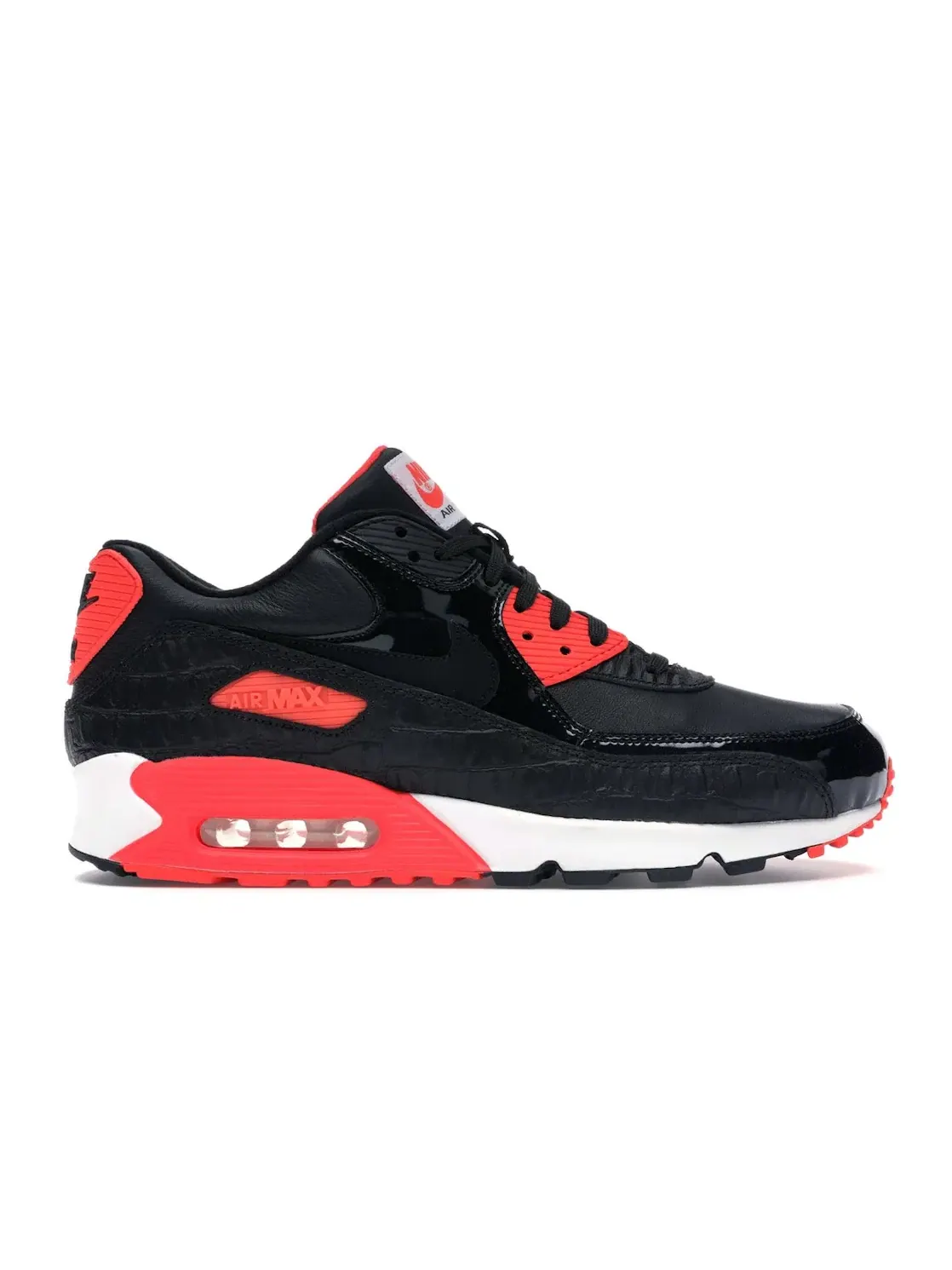 Мужские кроссовки Lifestyle с крокодиловой текстурой Nike Air Max 90 — изображение 1 из 4, черный/черный//белый