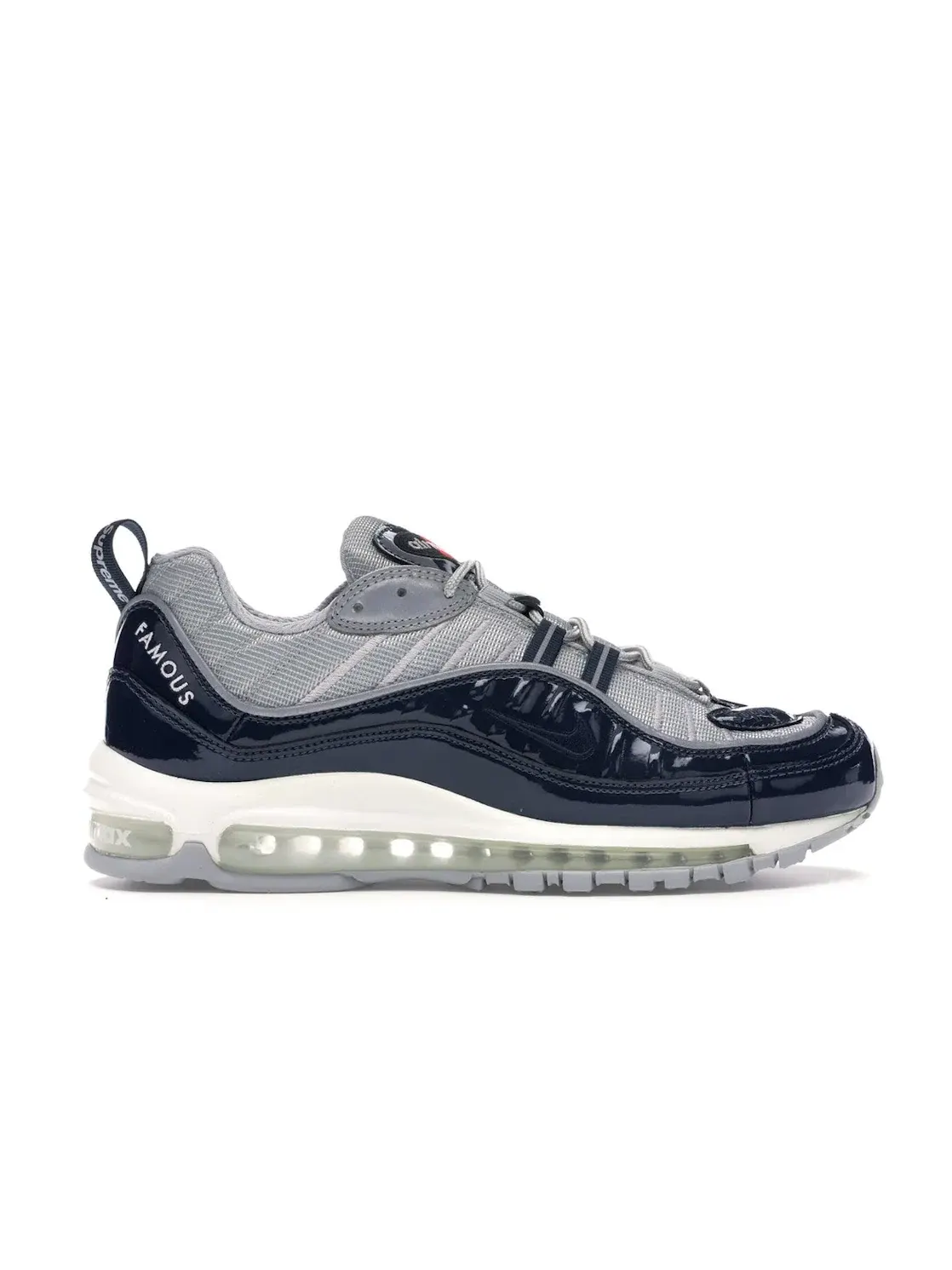 Мужские кроссовки с коллаборацией Nike и Supreme модель Nike Air Max 98 Nike — изображение 1 из 4, серебристый белый