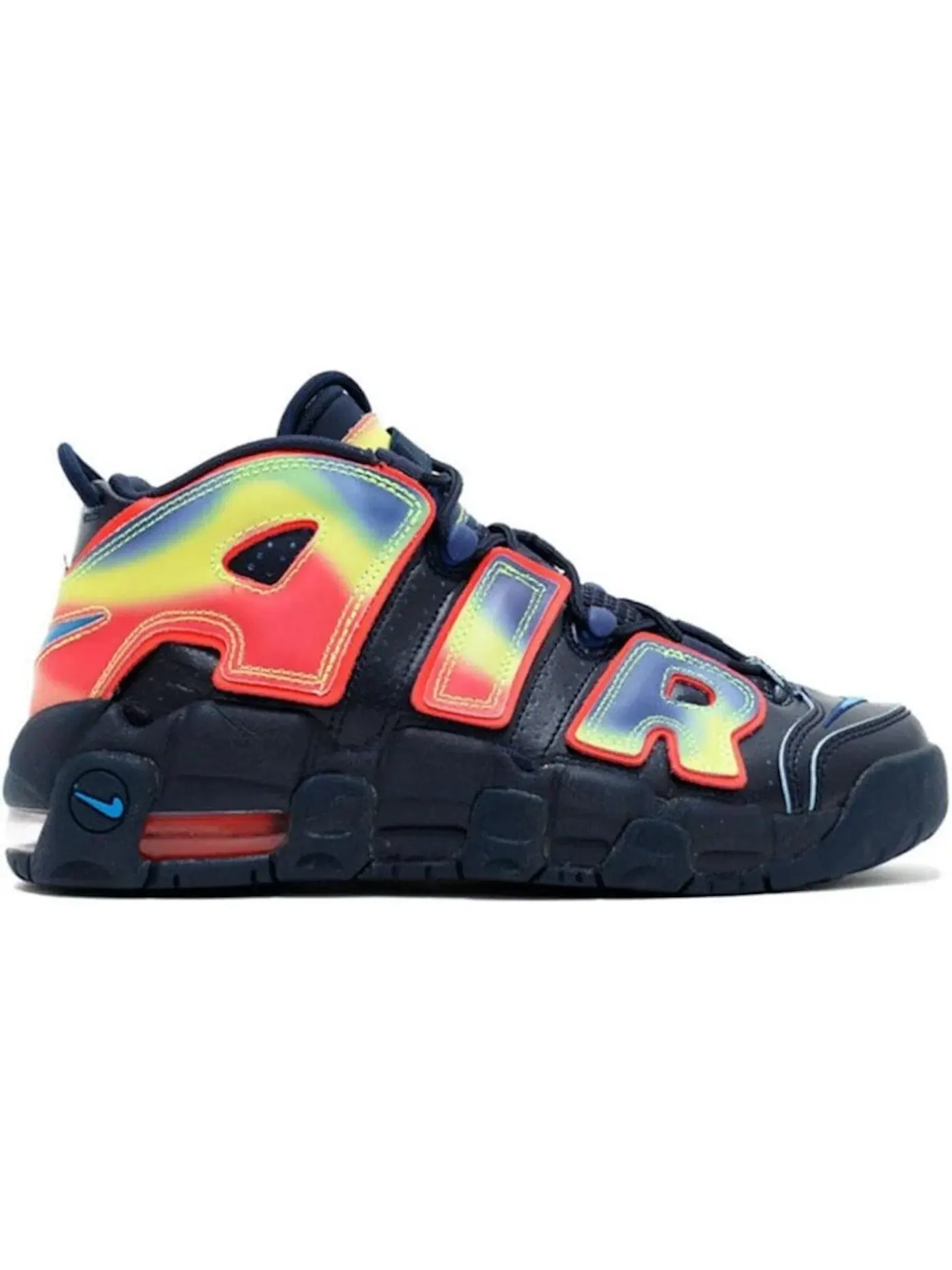 Детские кроссовки с принтом Nike Air More Uptempo Nike, Obsidian/Pht Bl-Bright Crmsn-Vlt — изображение 1 из 1