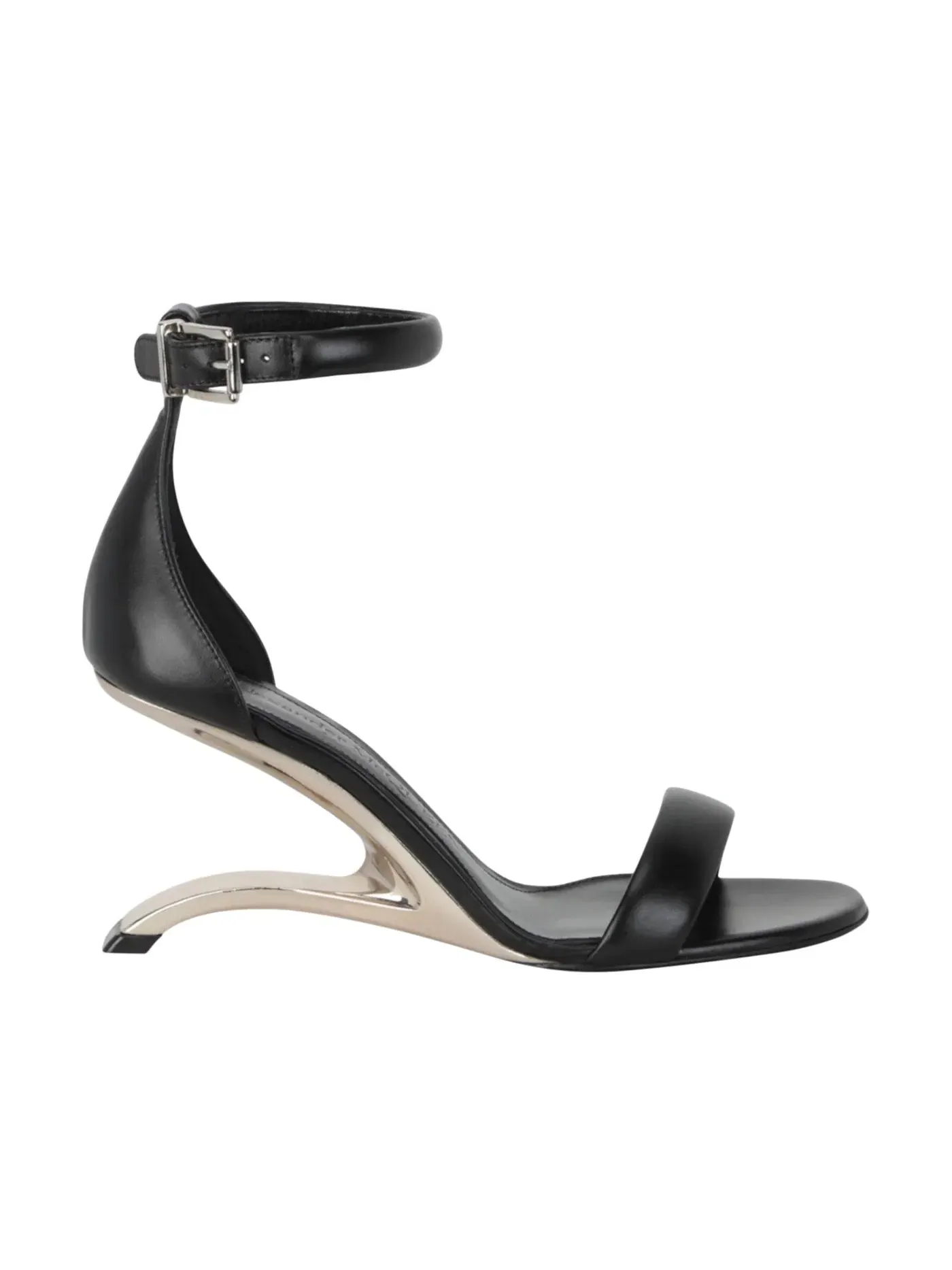 Женские босоножки на высоком каблуке Alexander McQueen Arc — изображение 1 из 3, черный/серебристый