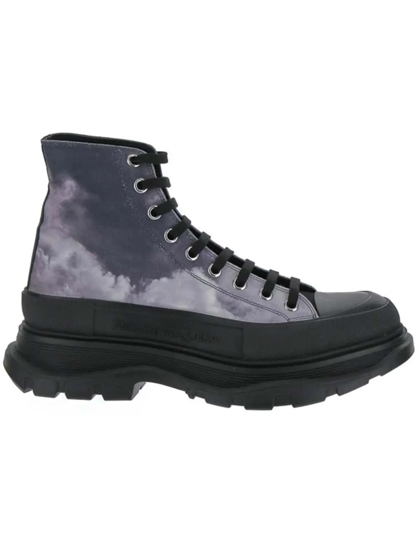 Мужские ботинки с принтом Alexander McQueen Blue Sky Print Tread Slick Boots — изображение 1 из 1, черный/синий