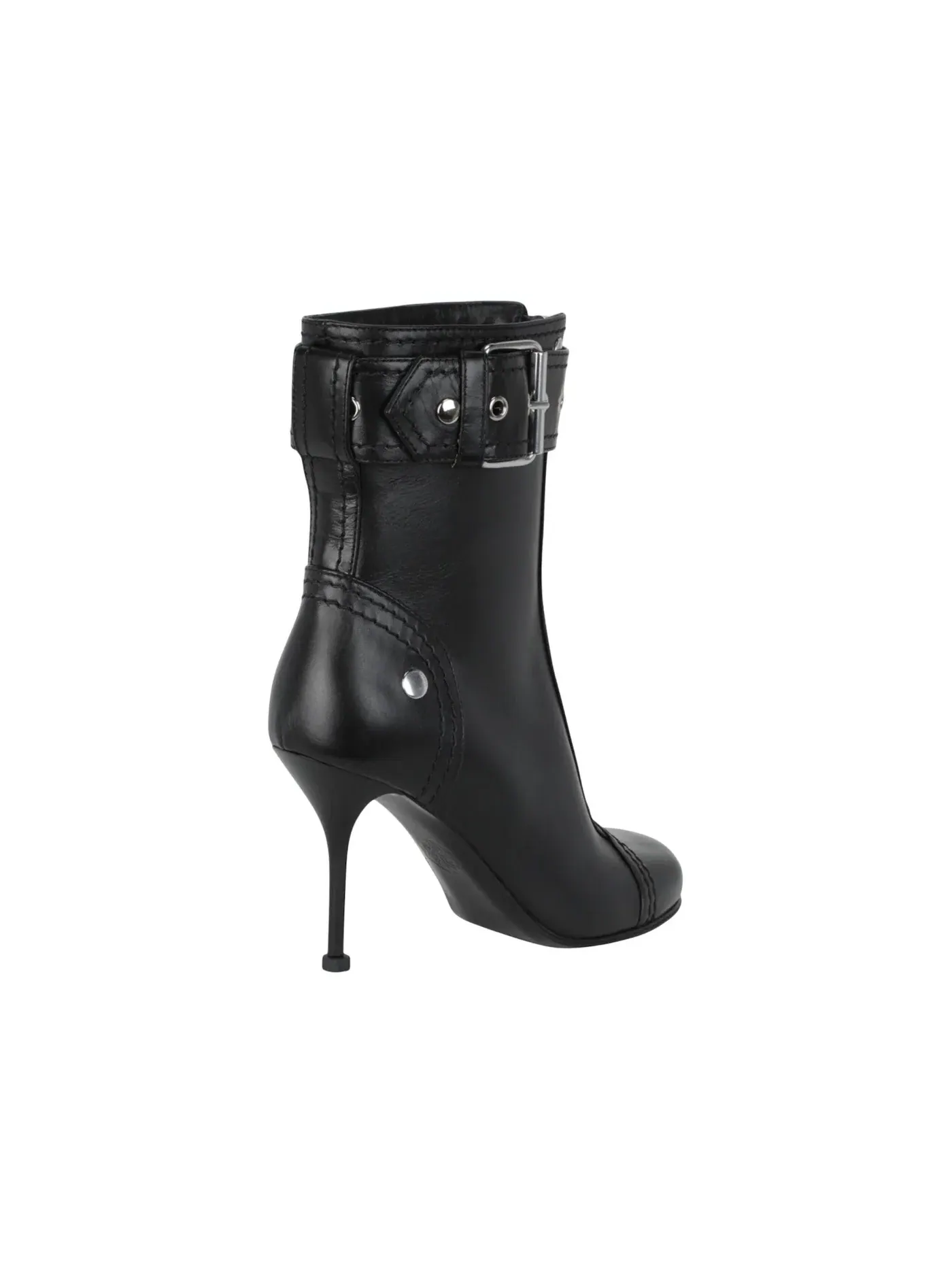 Женские ботинки с пряжками Alexander McQueen — изображение 3 из 3, черный/серебристый